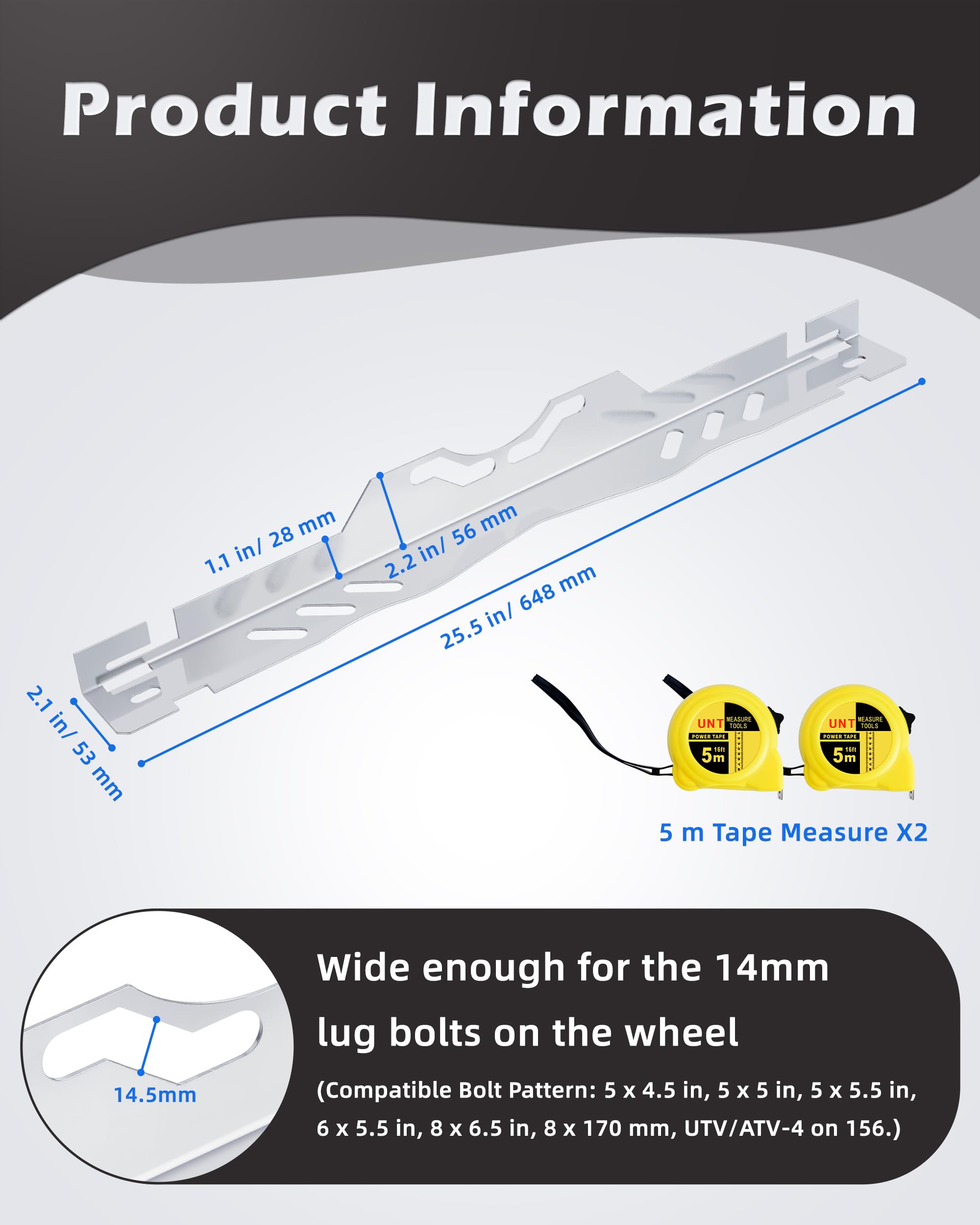 Toe Alignment Tool Plates 2Pcs, Wheel Alignment Tool Includes Two 5M Metal Tape Measure, Car Front End Alignment Tool For Cars,