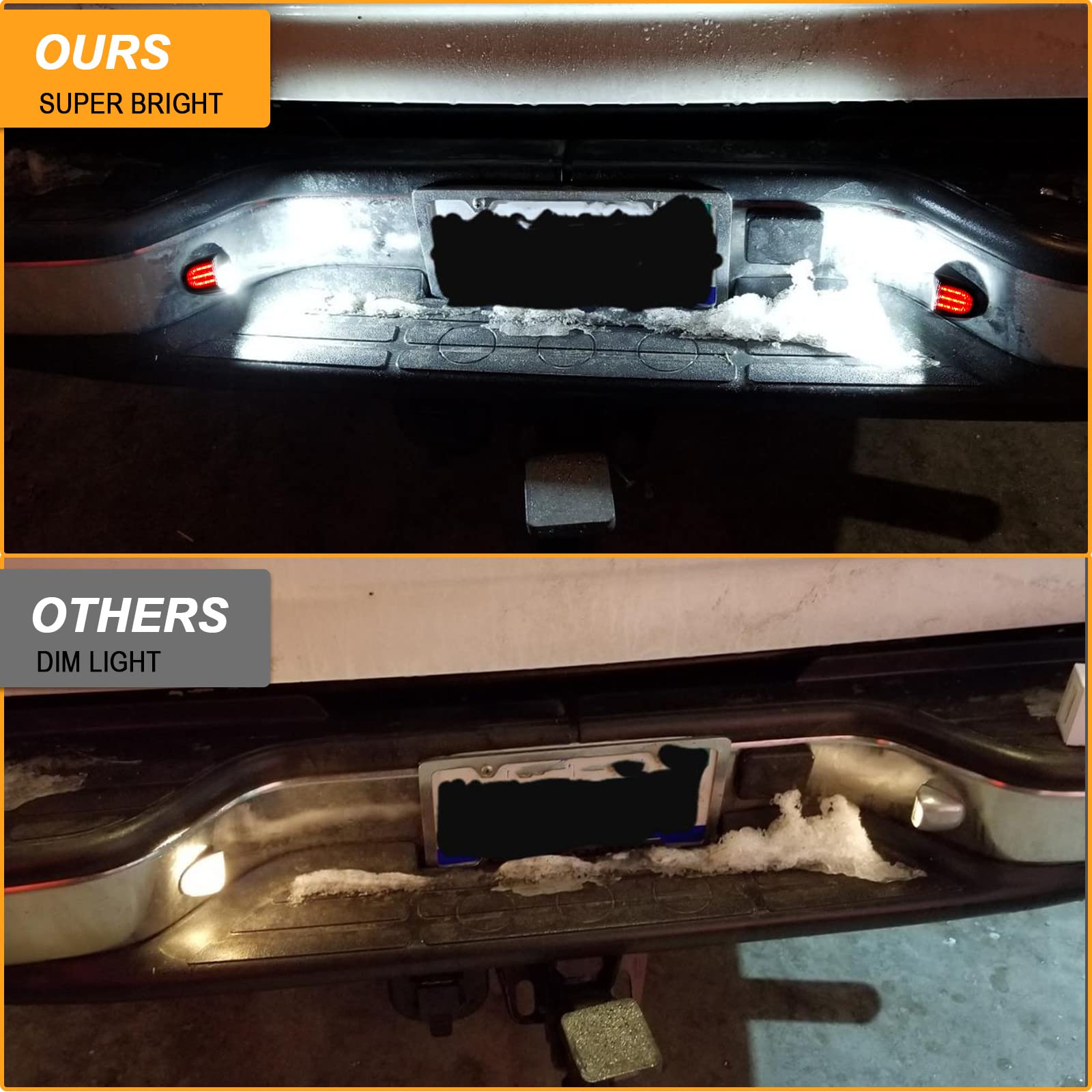 R&F Auto 6000K Led Red Tube License Plate Light Compatible With Silverado & Sierra 1500 2500 3500 Hd/Avalanche/Tahoe/Suburban/Tr