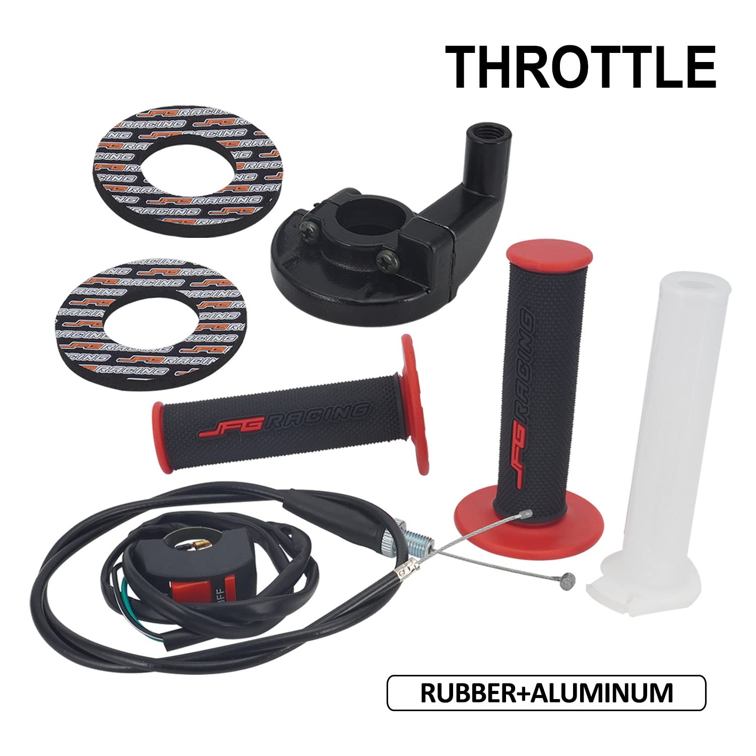 Jfg Racing Motorcycle Twist Throttle 7/8' 22Mm Accelerator Throttle Assembly With Handle Grips Kill Switch Universal For Crf50 Klx Ssr Ttr 110 125 150 200 250Cc Dirt Pit Bike Atv Mini Bike Black