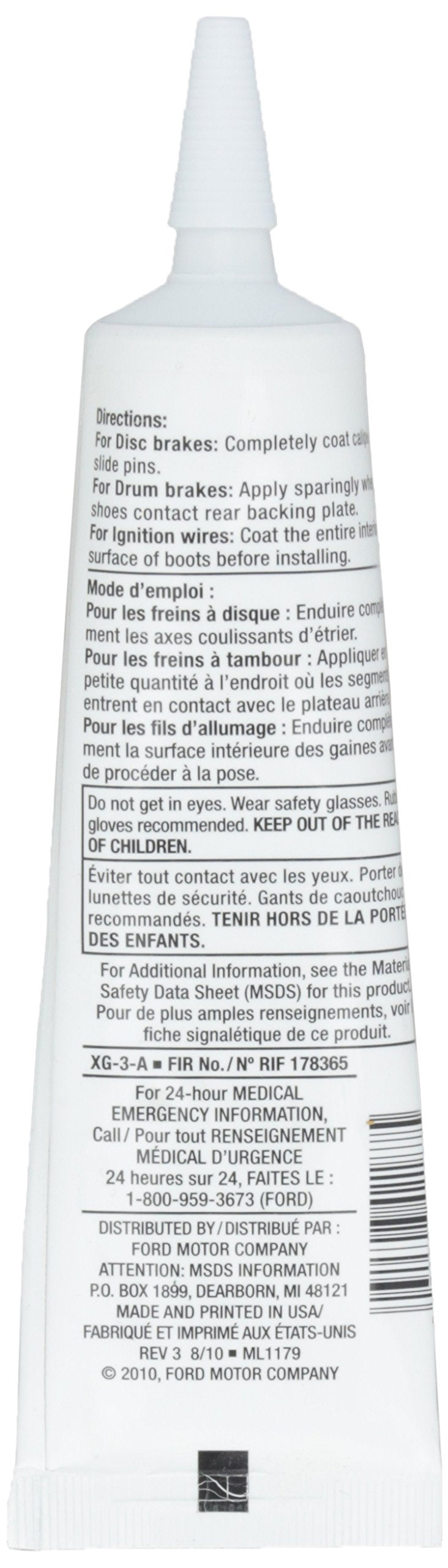 Ford Genuine Ford Fluid Xg-3-A Silicone Brake Caliper Grease And Dielectric Compound - 3 Oz.