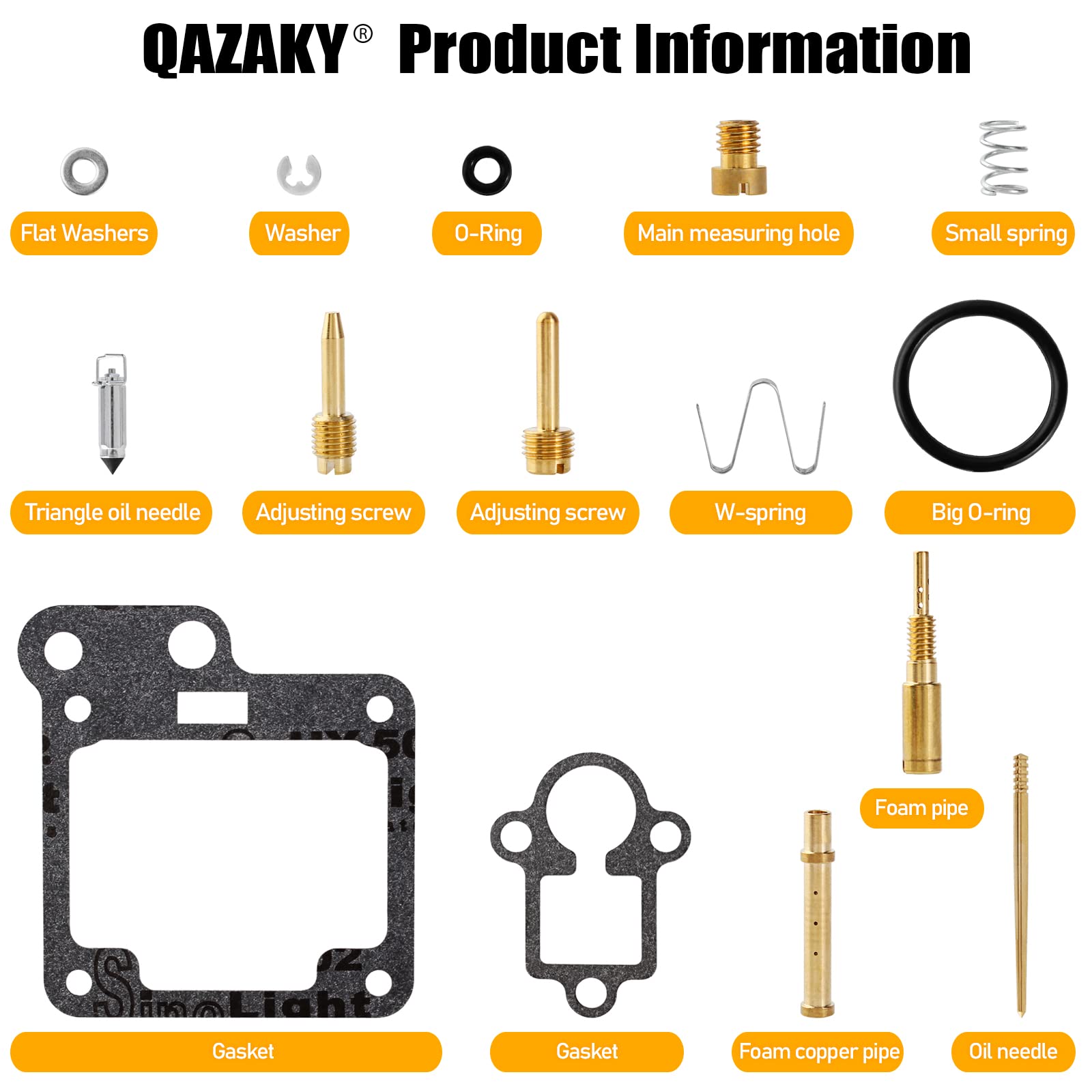 Qazaky Yfm80 Carburetor Rebuild Kit Compatible With Yamaha Raptor 80 Yfm80 Yfm80R Yfm80W Moto-4 Grizzly 80 Yfm80 Yfm80G Yfm80Gh Raptor 50 Yfm50 Yfm50R Badger 80 Yfm80 Champ 100 Yfm100 Carb Repair Set