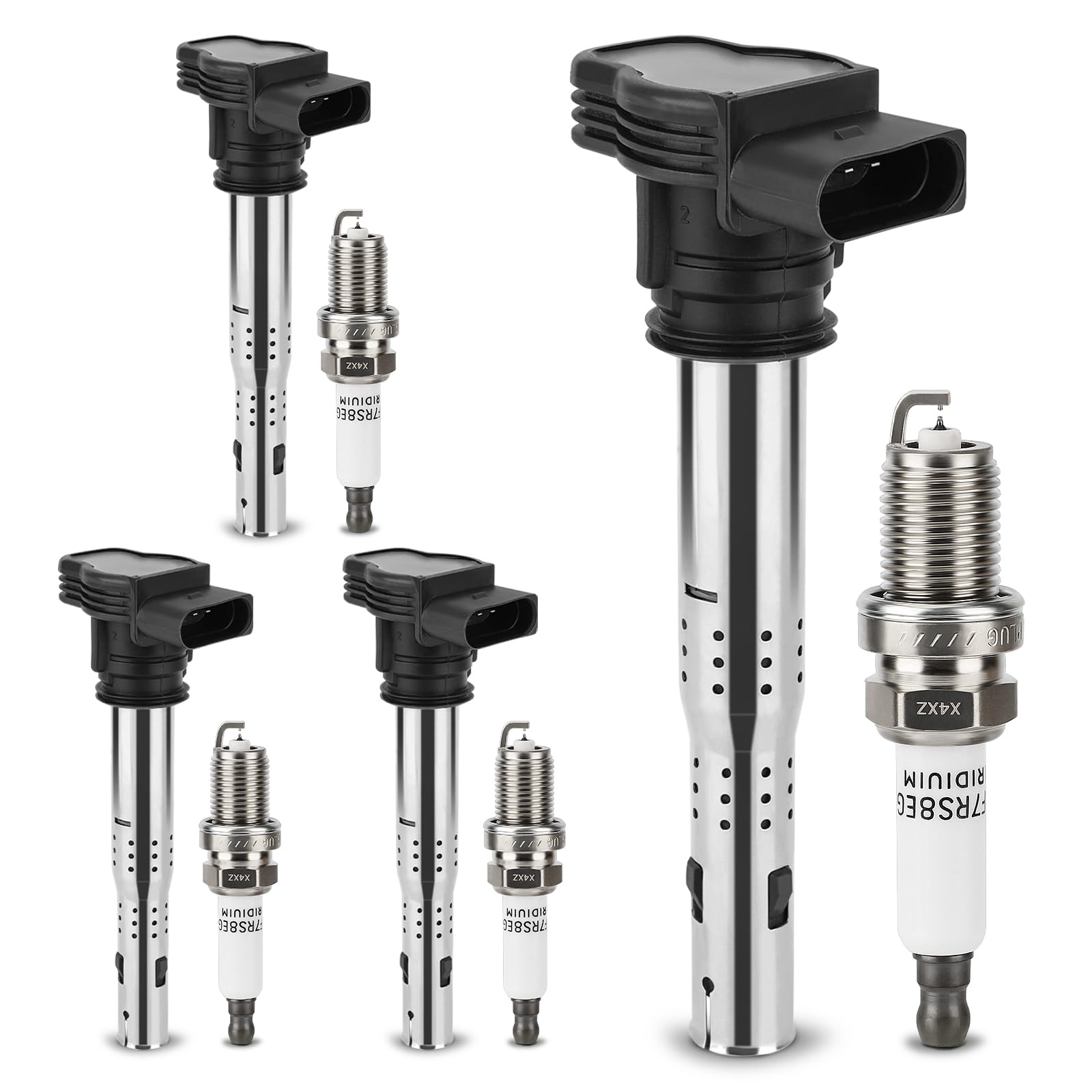 Uf575 Ignition Coil & 1675 Double Iridium Spark Plug For Audi A3 A4 A5 A6 Q5 R8 Tt Rs4 Rs5/Volkswagen Jetta Passat Tiguan Beetle