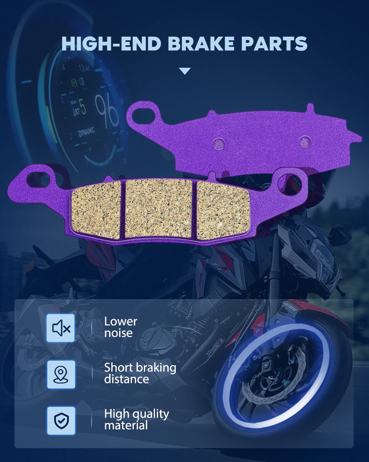 Eccpp Brake Pads Fits For Kawasaki Vulcan 1500 Vn1500 1999-2005 2003 200, Fa231 Rear Brake Pads