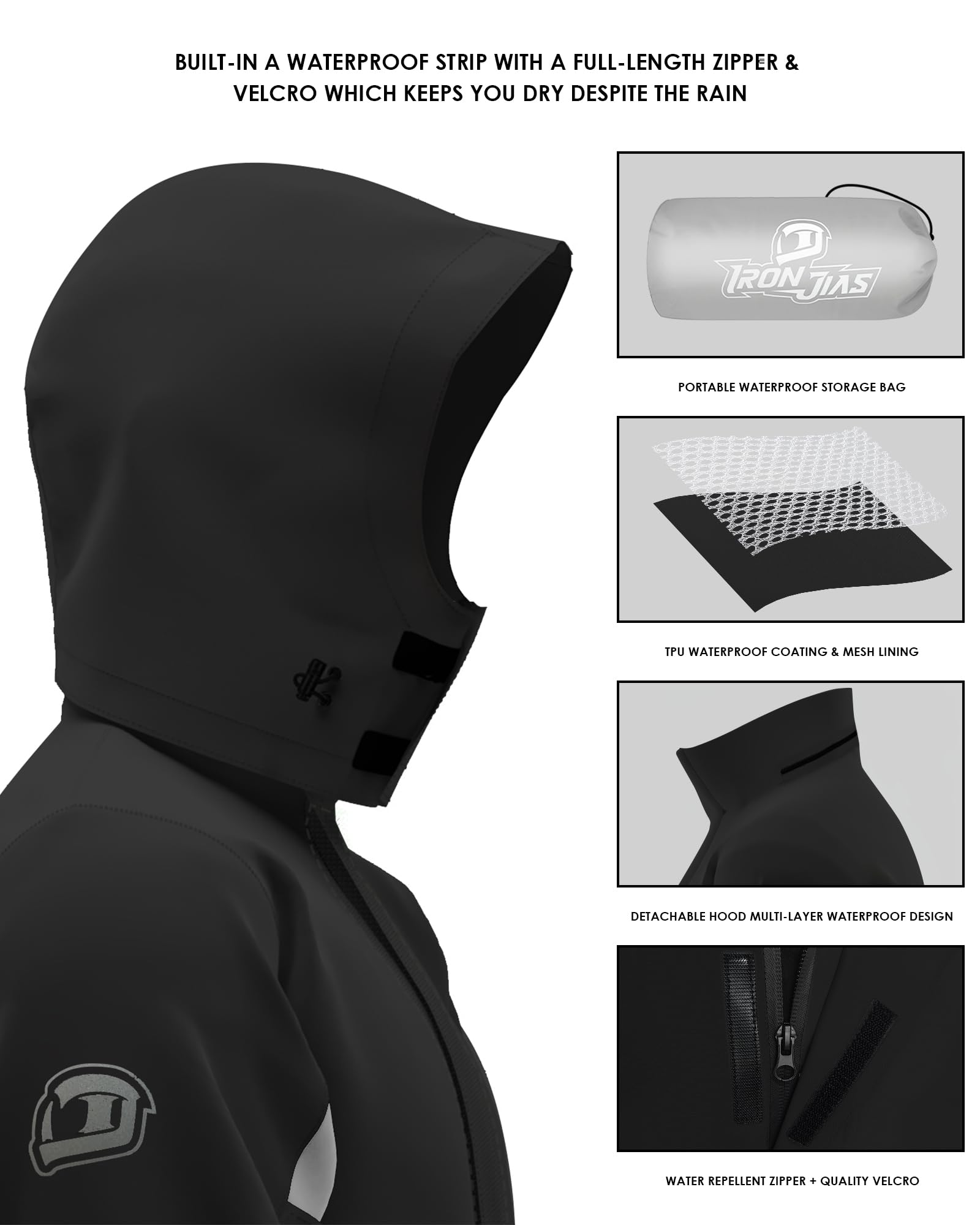 Iron Jia'S Rain Suit, Motorcycle Rain Gear For Men & Women, Waterproof Jacket And Pants, Breathable Reflective Raincoat For Fish