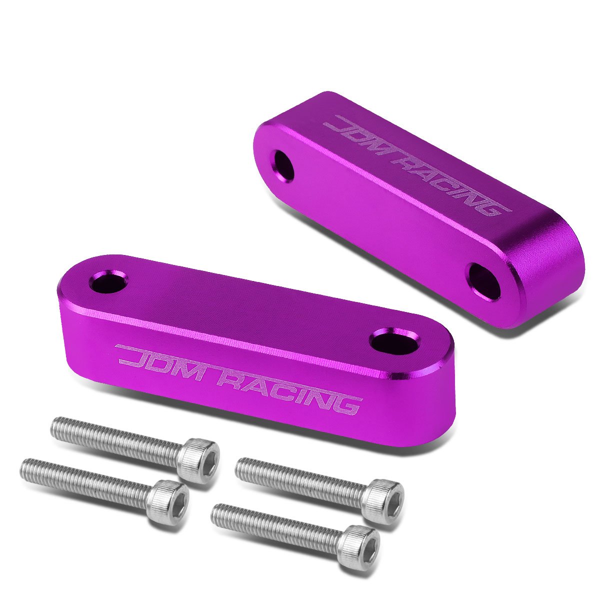Auto Dynasty Compatible With Civic/Crx/Integra 7/8' Jdm Anodized Billet Aluminum Hood Spacer Riser Kit + Bolds - A Pair (Purple)