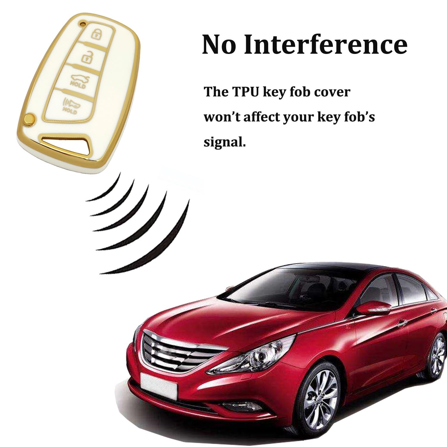 Arruweer Key Fob Cover For Hyundai Soft Tpu Key Fob Case Holder Compatiable With Hyundai Genesis Santa Fe Equus Azera Accessorie