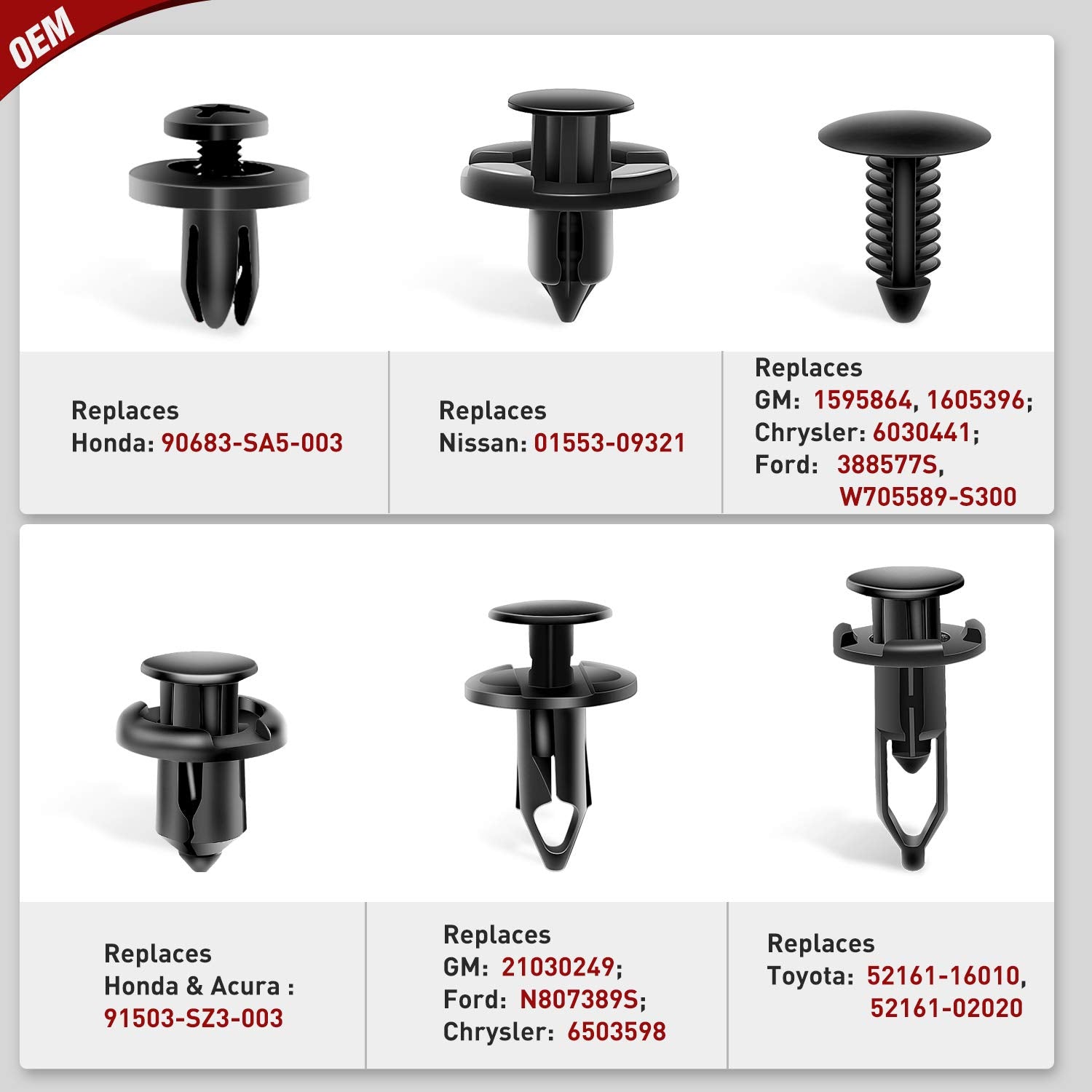 Nilight 400Pcs Car Retainer Clips 6Mm 7Mm 8Mm 9Mm 10Mm Expansion Screws Replacement Kit Bumper Push Rivet Clips For Gm Ford Toyo