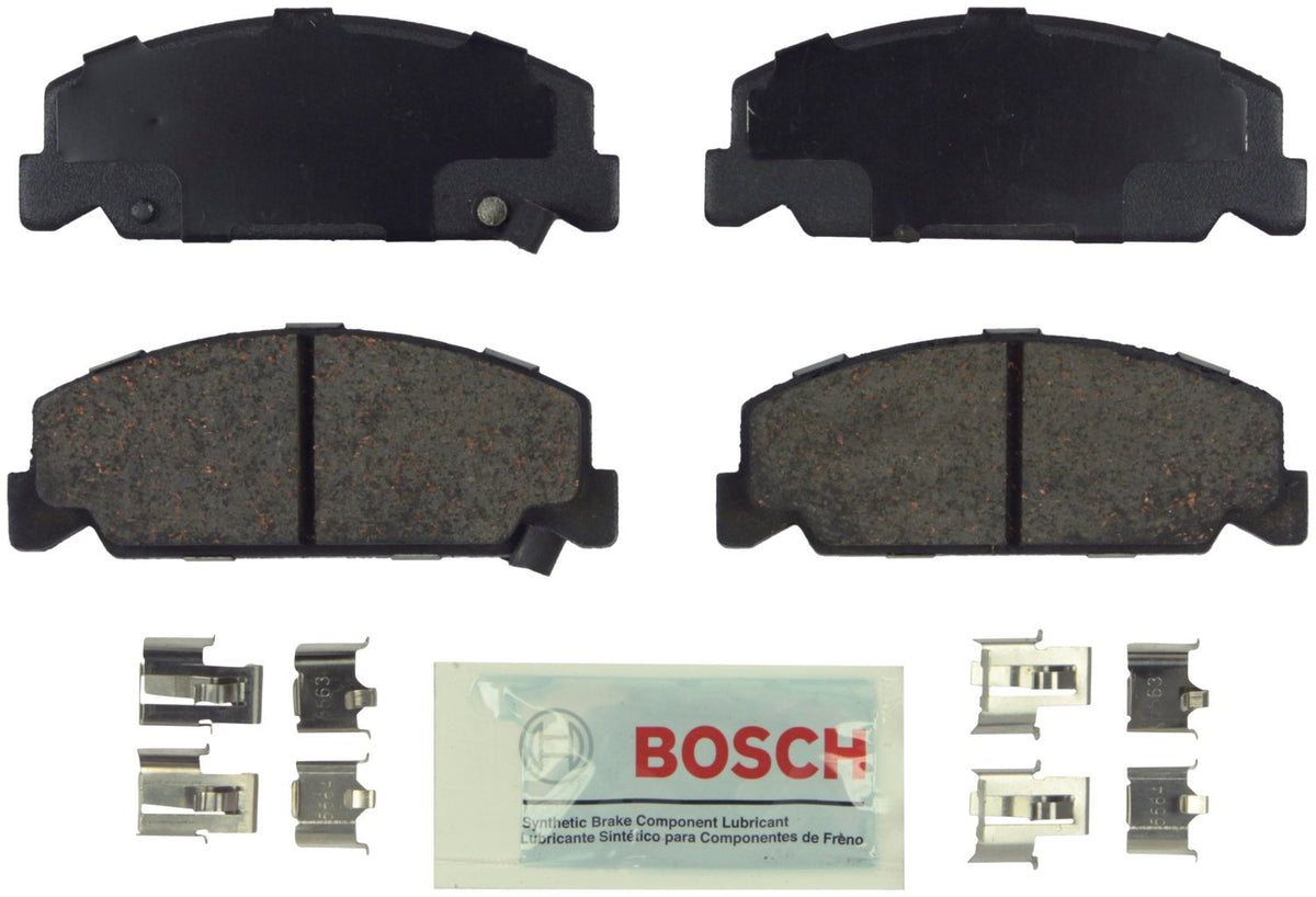 BOSCH BE273H Blue Ceramic Disc Brake Pad Set With Hardware - Compatible With Select Honda Accord, Civic, Civic del Sol, CRX; FRO
