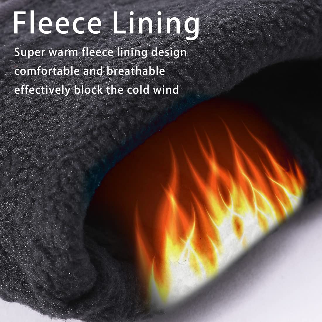 Harssidanzar Motorcycle Gloves,Fleece Lined Warm Leather Motorcycle Gloves Powersports Touchscreen Gl016,Fleece/Black,Size Xl