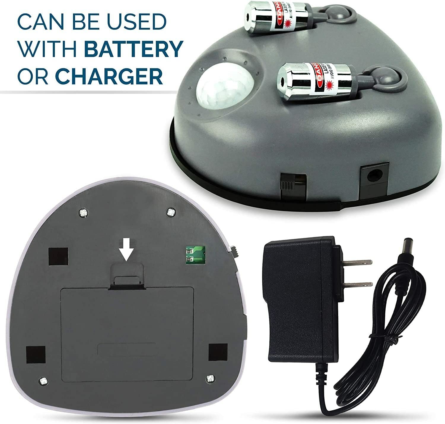 Zone Tech Garage Parking Assist Dual Laser Guide - High-Tech Professional 360 -Degree Adjustable To Wider Angles, Sensor With Ac Adapter And Battery Backup For Car/Automotive (2 Pack)