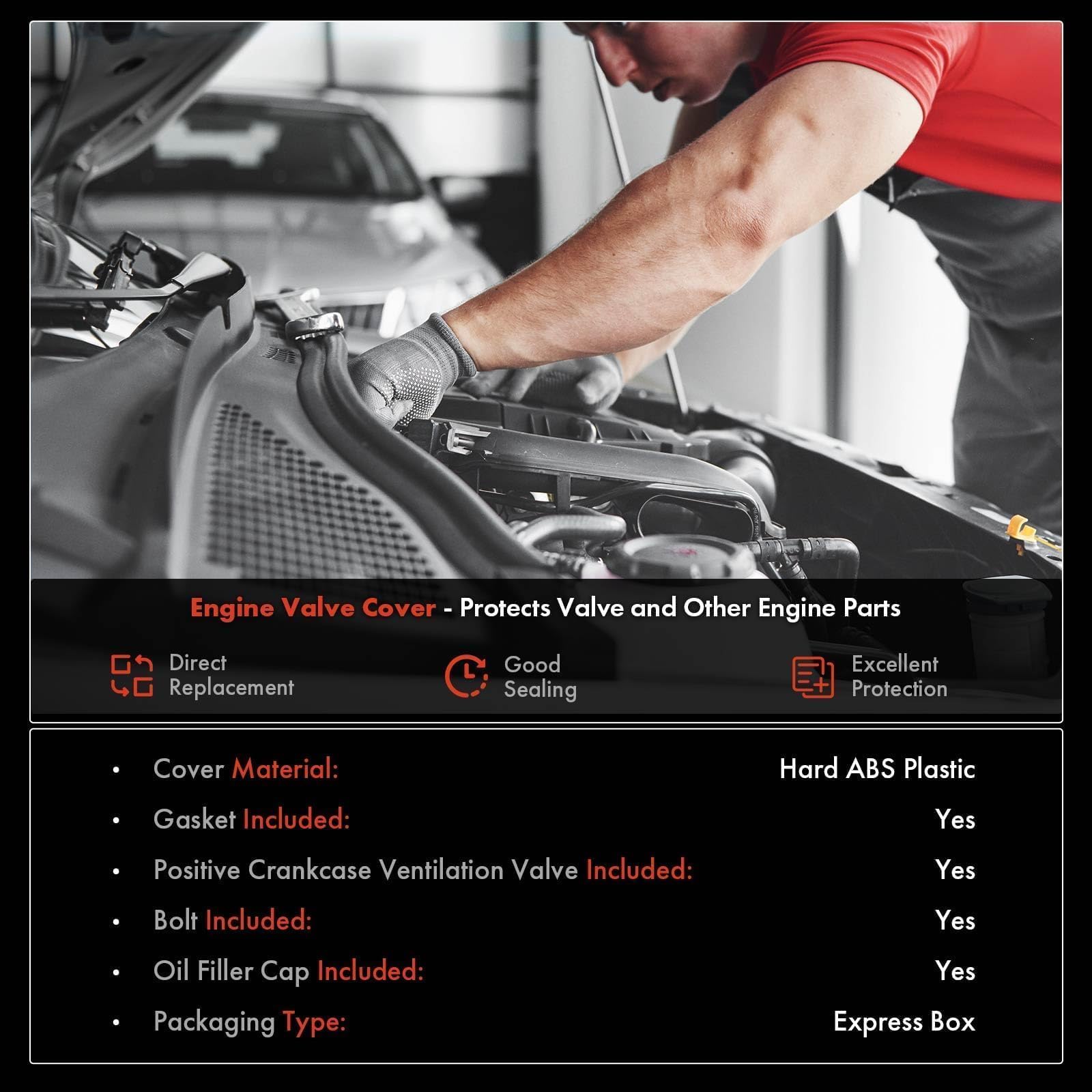 A-Premium Engine Valve Cover With Gasket & Oil Filler Cap & Bolts Compatible With Nissan Pathfinder 2008-2012, Titan Armada 2007-2015, Nv2500 Nv3500 2012-2017 & Infiniti Qx56 2007-2010, V8 5.6L