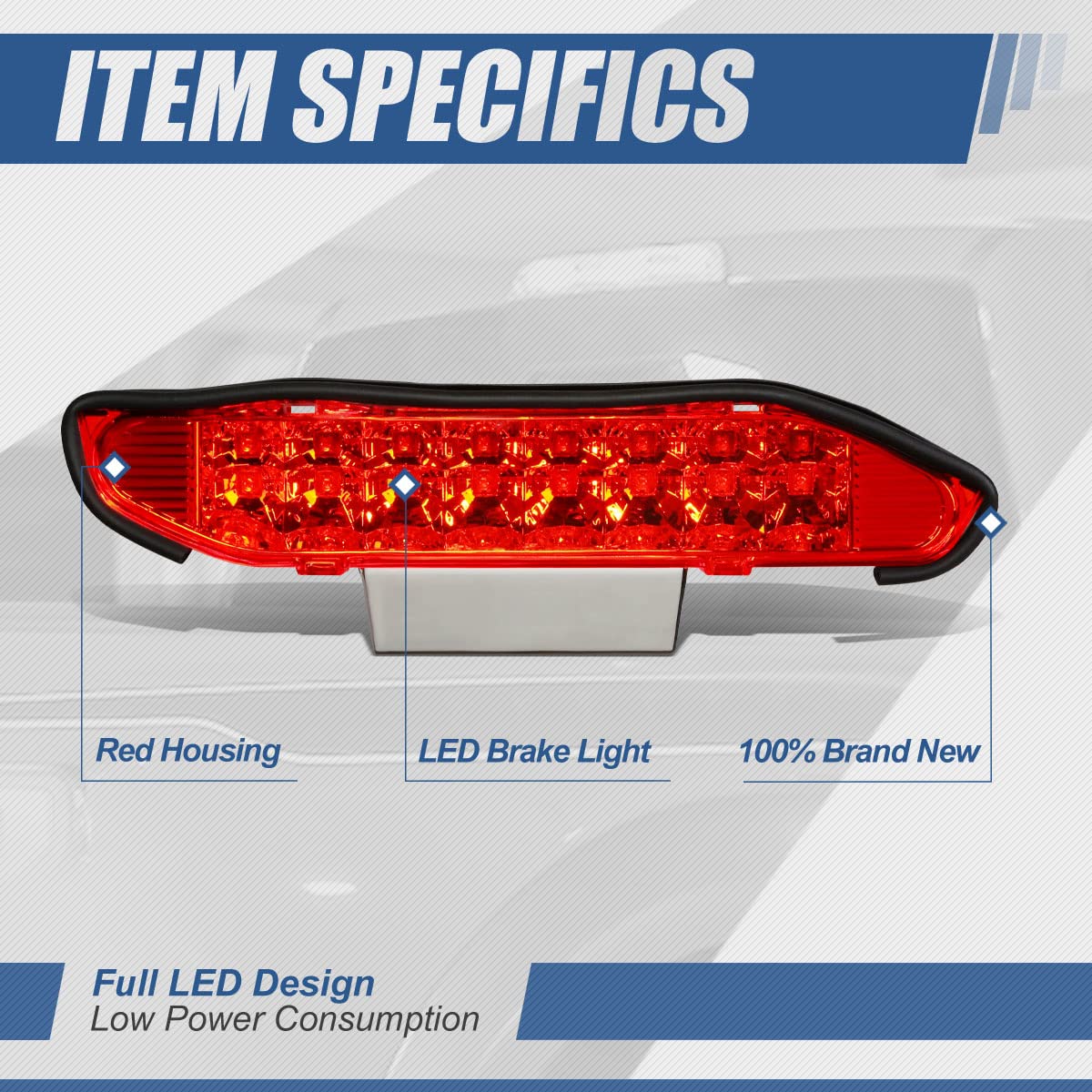 Auto Dynasty Dual Row Led Red Housing 3Rd Third Tail Brake Light Lamp Compatible With Xterra Wd22 00-04