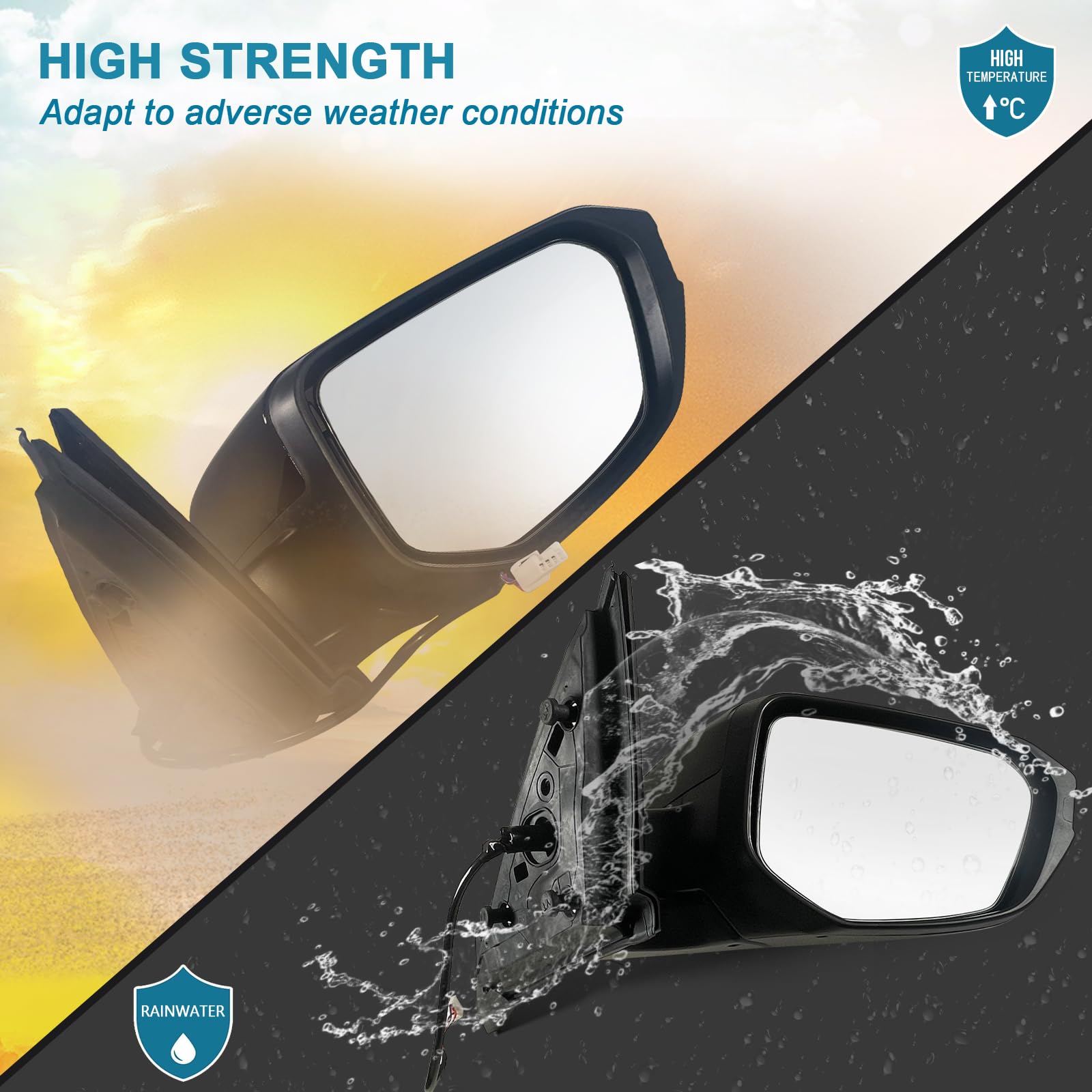 Lqito Right Passenger Side Door Mirror For 2016-2021 HONDA CIVIC LX SE Sport with Power Mirror Ajust Manual Fold Non-Heat Match