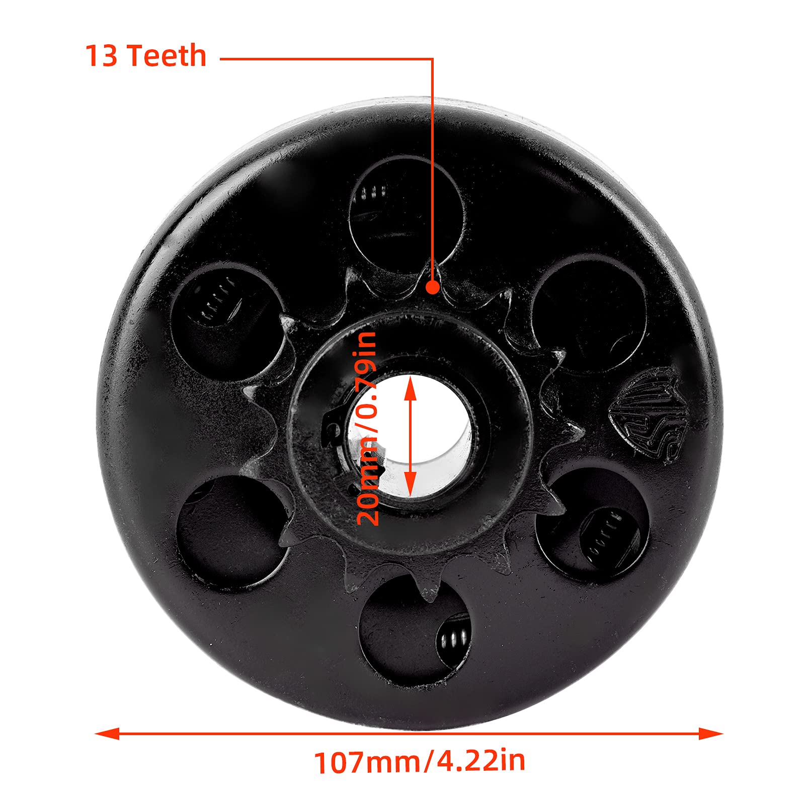 Carkio Go Kart Clutch 3/4' Bore 13 Tooth Inner Hole 20Mm Compatible With Mini-Bike #428 Chain 6.5 Hp 210Cc 215Cc