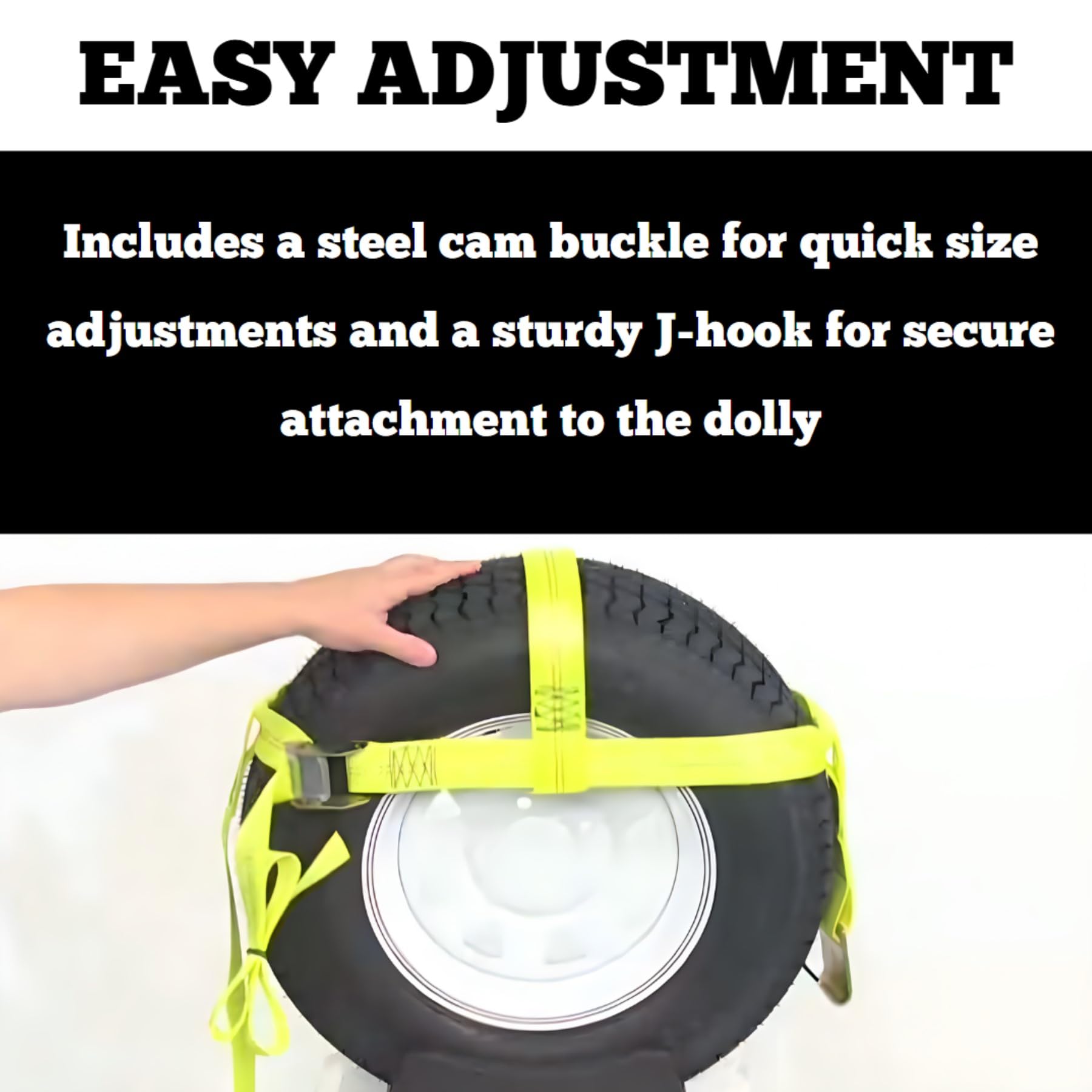 Roadmaster 2150 Single Universal Tie Down Strap | Compatible With Tires Up To 30 Diameter & 11 Tread Width | 2 Wide Nylon Webbing | 5,000 Pound Capacity | Secures Vehicle To Tow Dolly