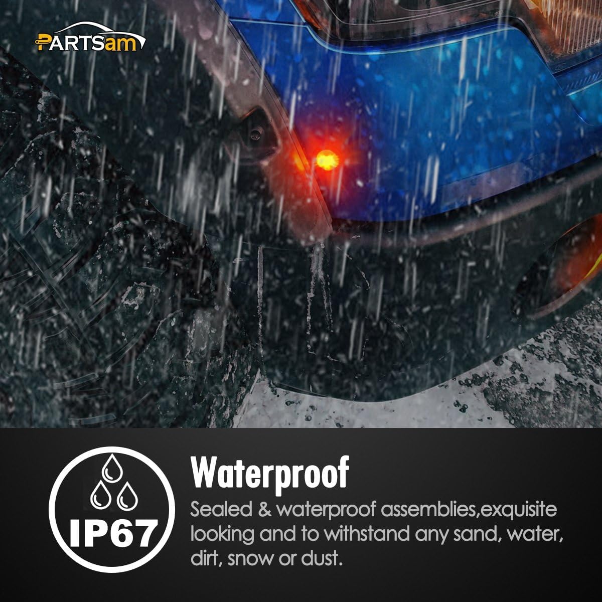 Partsam 10X 3/4'' Mini Round Red Led Side Marker Lights Grommet Mount W Plug Connectors Waterproof Sealed Boat Trailer Truck Rv