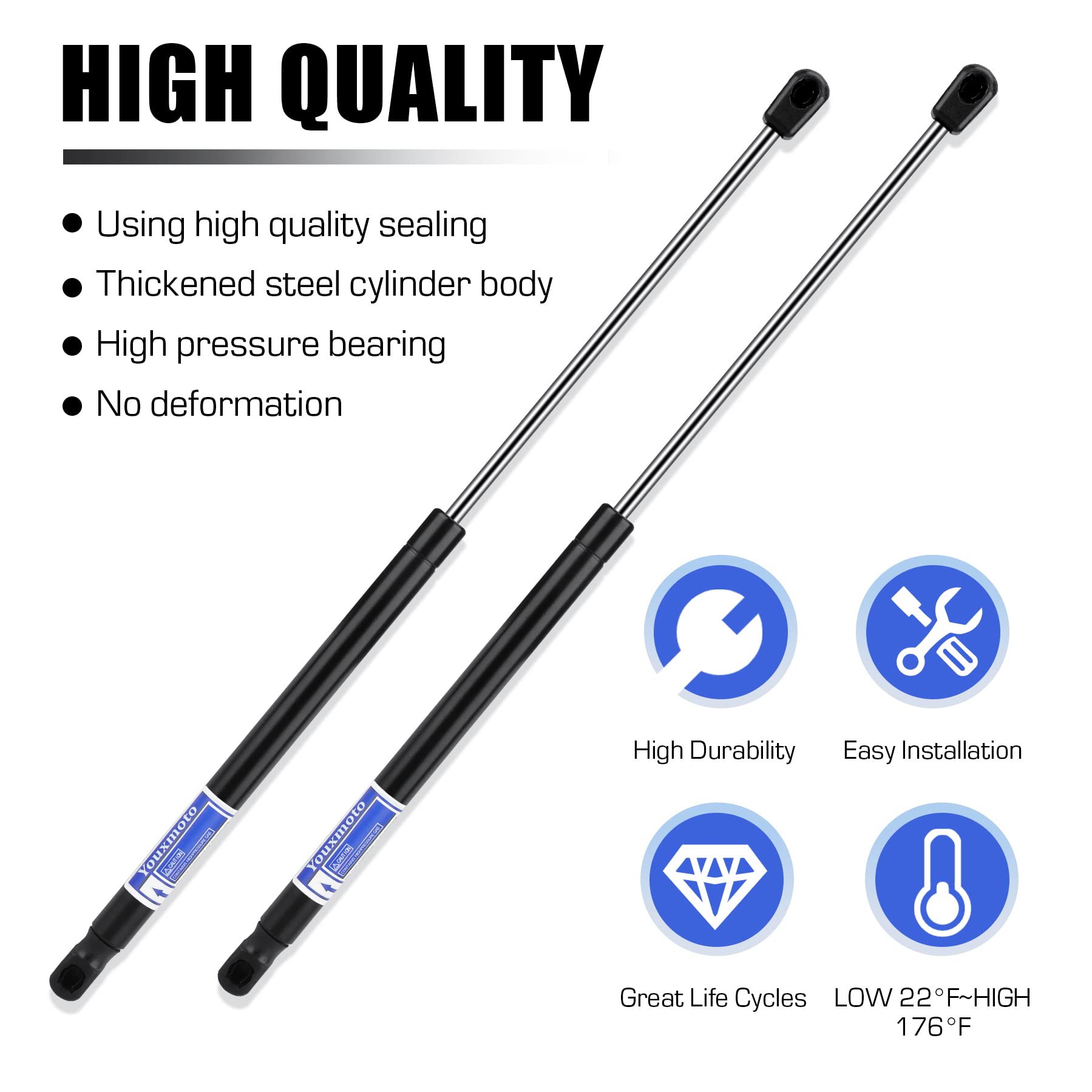 6485 Front Hood Lift Supports Shock Struts Fit For Jeep Grand Cherokee 2011 2012 2013 2014 2015 2016 2017 2018, Pack Of 2