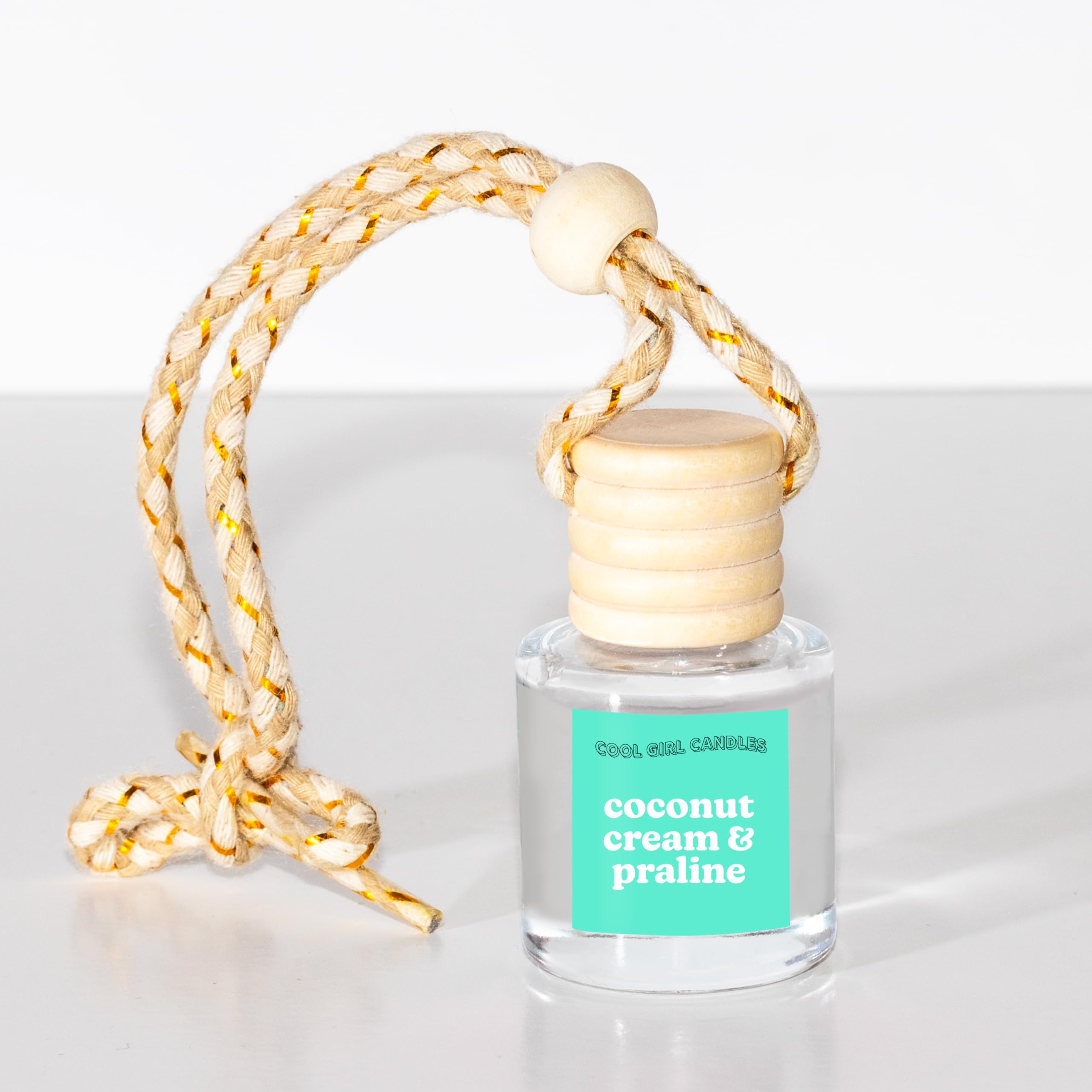 Coolgirlcandles Coconut Cream & Praline Car Hanging Fragrance Oil Diffuser Car Air Freshener Diffuser For Essential Oils, Scents