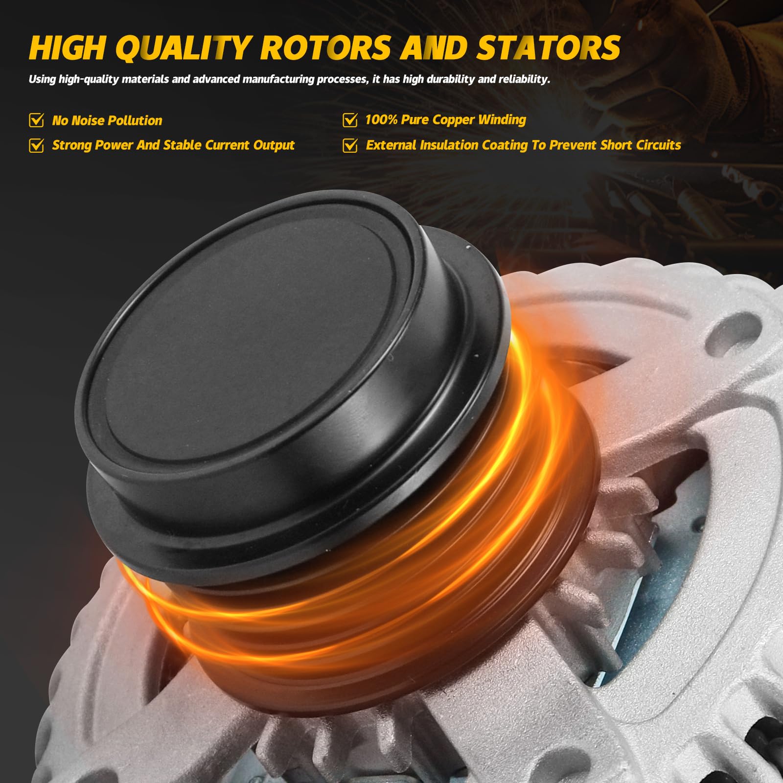 YINAVAGAD 22888109 Alternator for Chevrolet Camaro 3.6 3.6L 2012 2013 2014 2015, Replaces AND0641 AL8846X 104211-8130 104211-813