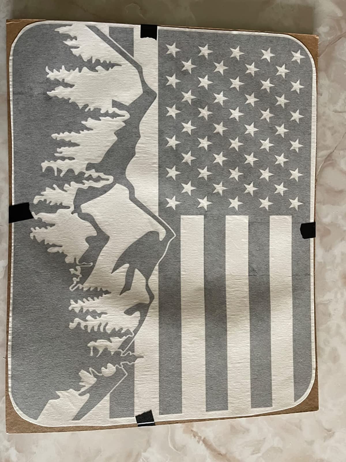 Xinghe For 2015-2023 F150, 2017-2022 F250 F350, Rear Middle Window American Flag Decals, Matte Black Usa Flag Decal For Truck Ba