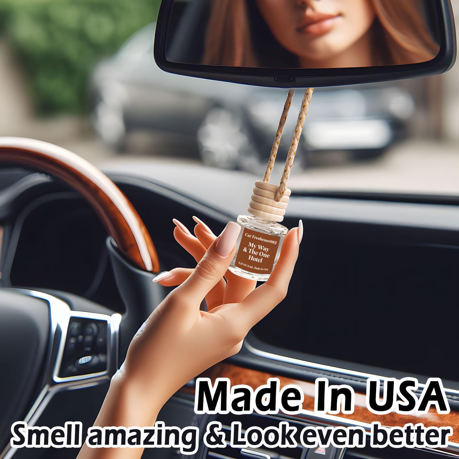 Car Air Freshener Hanging, My Way & The One Hotel Essential Oil Diffuser For Car,Long Lasting Car Air Freshener For Car, Made In
