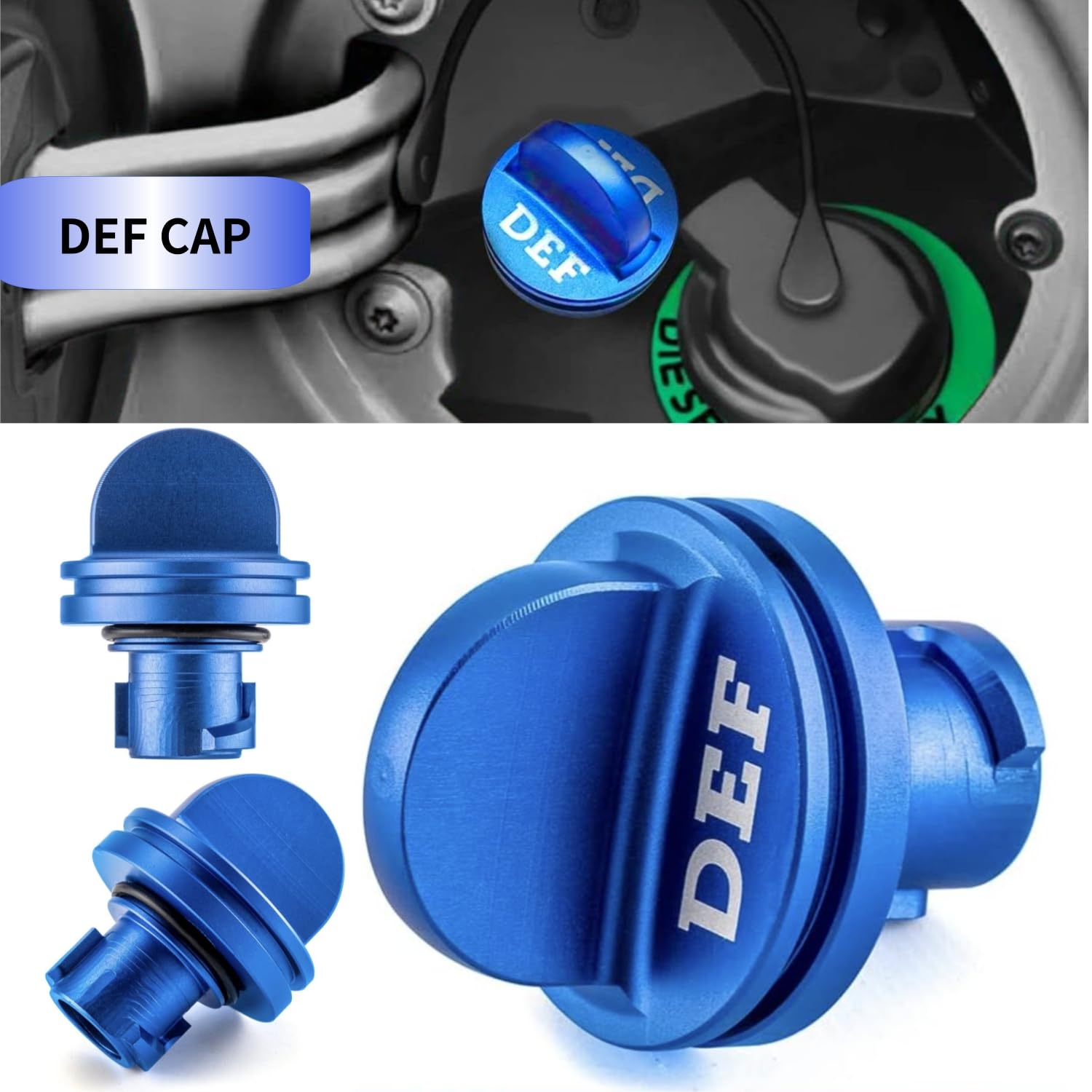 Diesel Fuel Cap & Def Lid For 2019-2024 Ram-Magnetic Diesel Lid For 2019 2020 2021 2022 2023 2024 Ram 1500 2500 3500 Green Alumi
