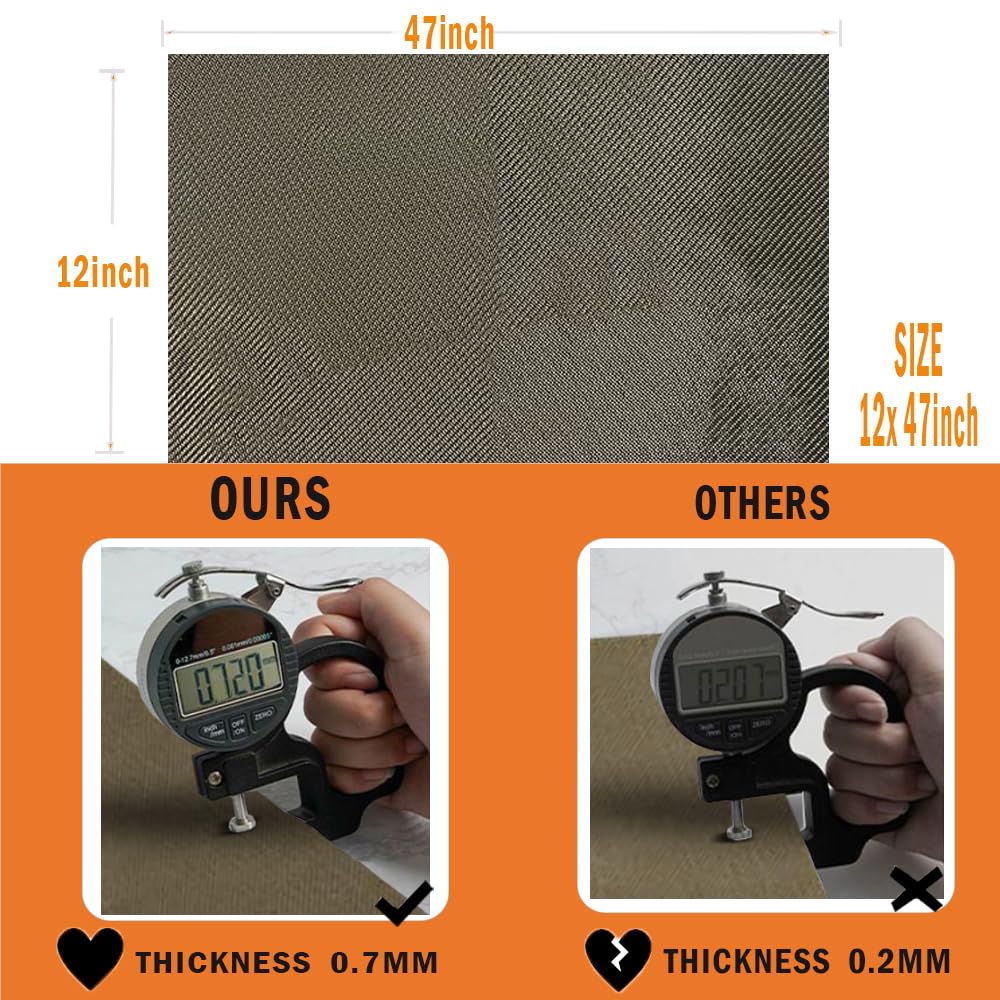 Degeoberlin Titanium Adhesive Backed Exhaust Heat Shield 12'' X 47'' For Wall Behind Grill 2500 Degrees High Temp Protection Mat