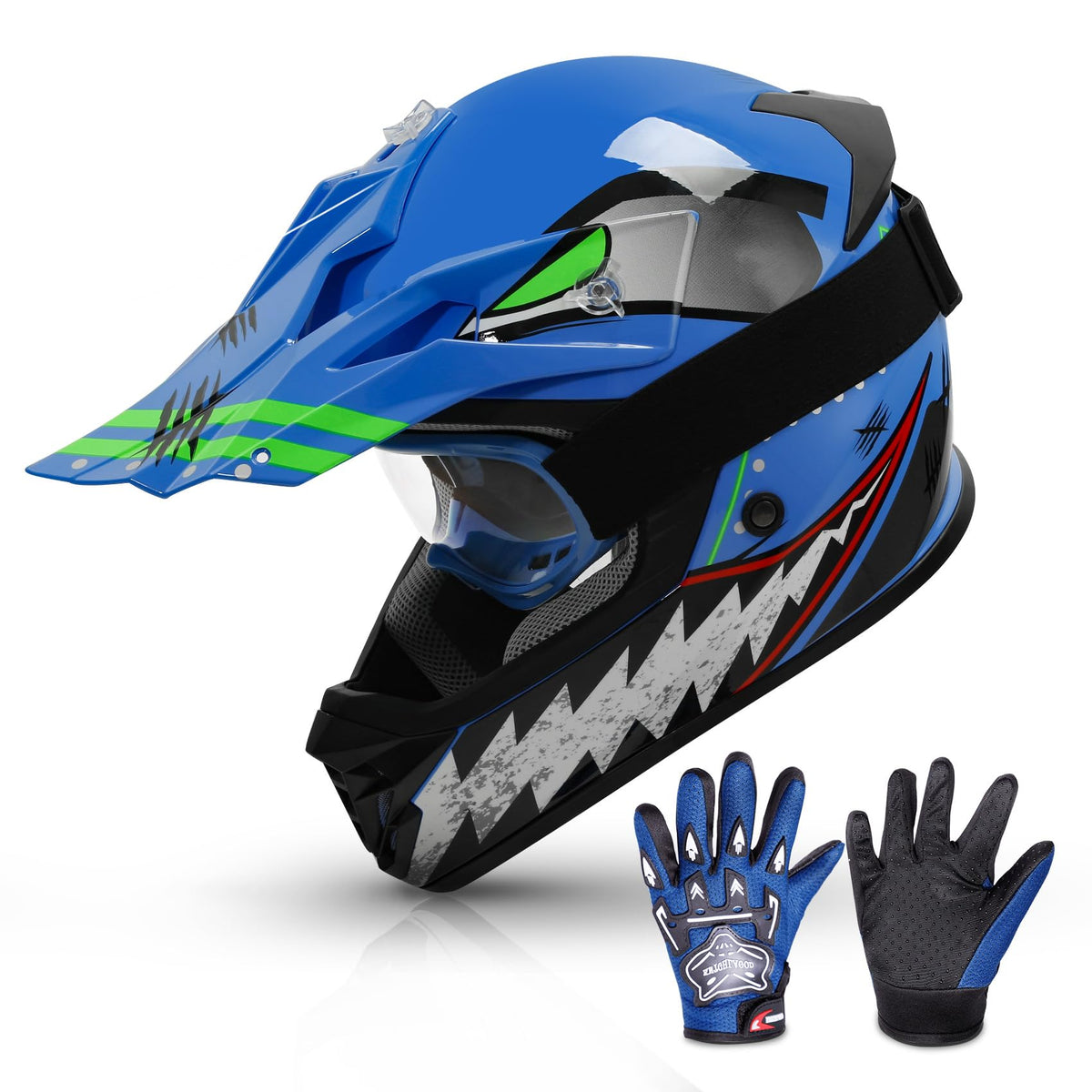 Tcmt Dot Youth & Kids Motocross Offroad Street Helmet Full Face Motorcycle Youth Atv Helmet Dirt Bike Motocross Atv Helmet+Glove