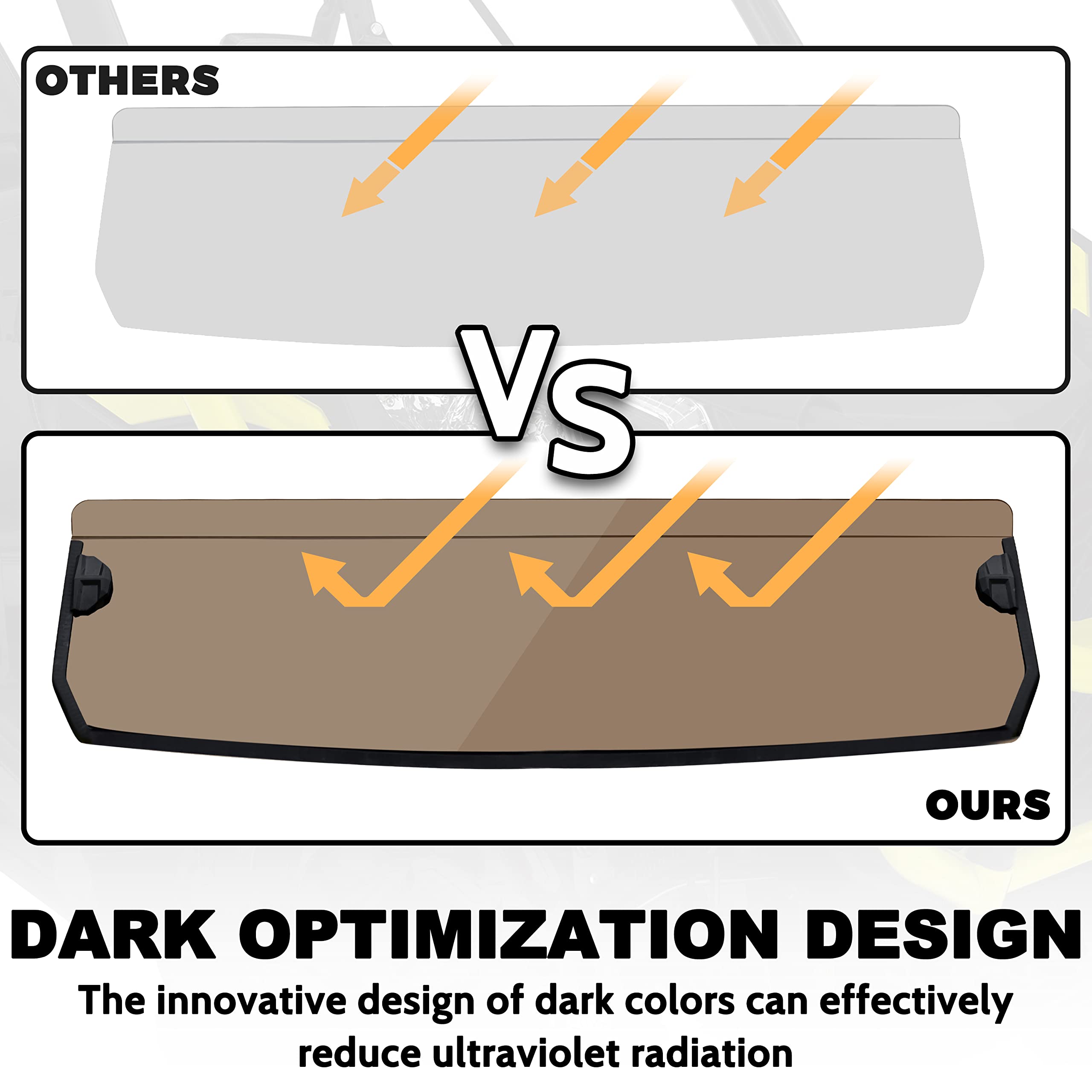 Sautvs Dark Tinted Front Half Windshield For Can-Am Trail Sprot Commander, Tinted Dustproof Durable Hard Coat Front Half Windscreen For Can Am Trail Sport 2018-2024 / Commander 2021-2024 Accessories