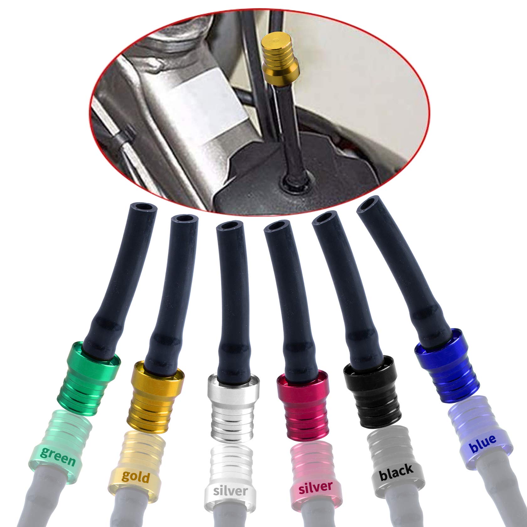 MWMNUN 6pcs Universal Tank Gas Fuel Cap Valve Vent Breather Hose Tube Compatible with 50cc 110cc 70cc 125cc Motorcycle XR CRF RM