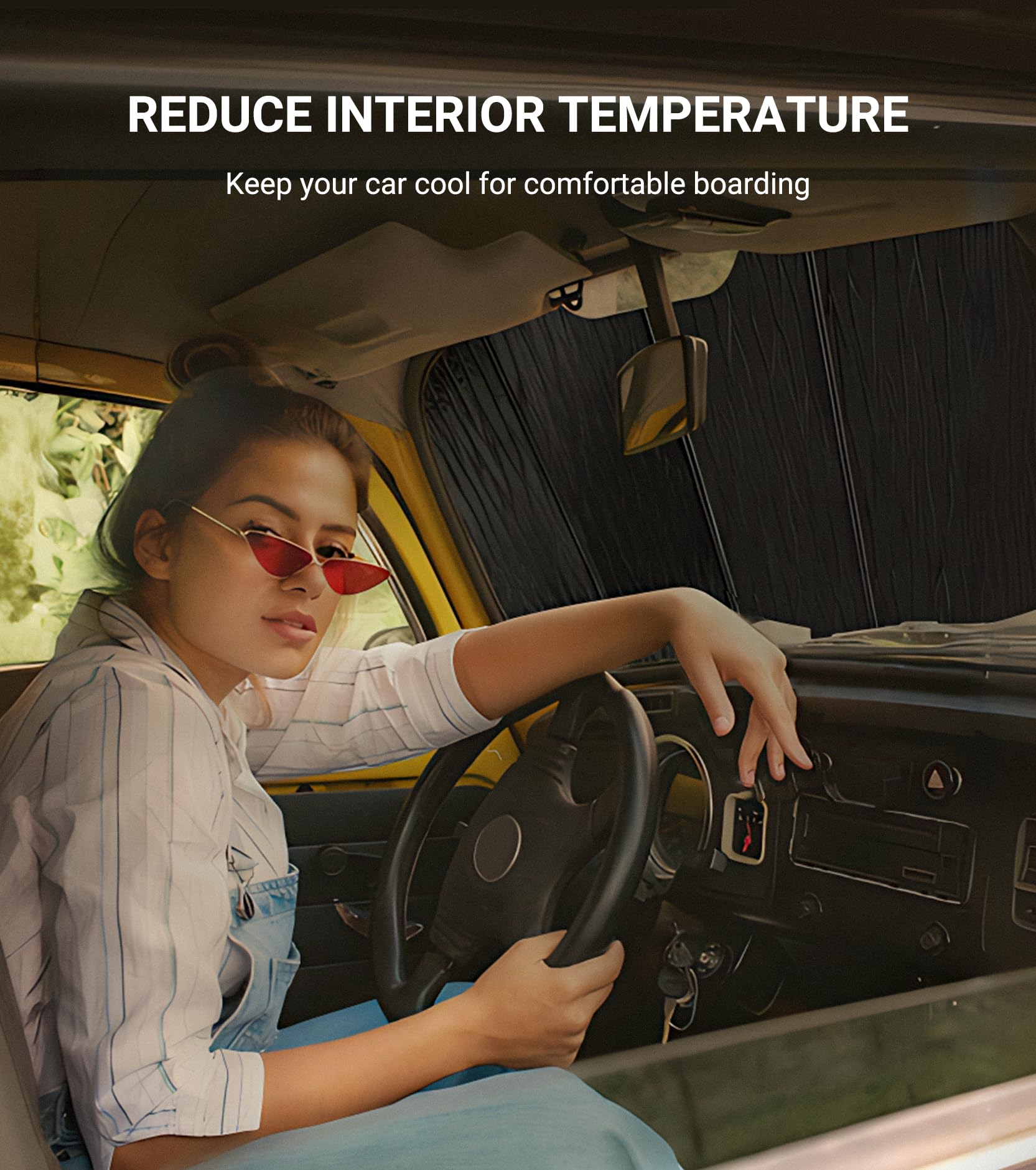 Pigenius Windshield Sun Shade For Jeep Wrangler 2011-2017, Wrangler Jk 2018 Front Window Sunshade - Astraguard