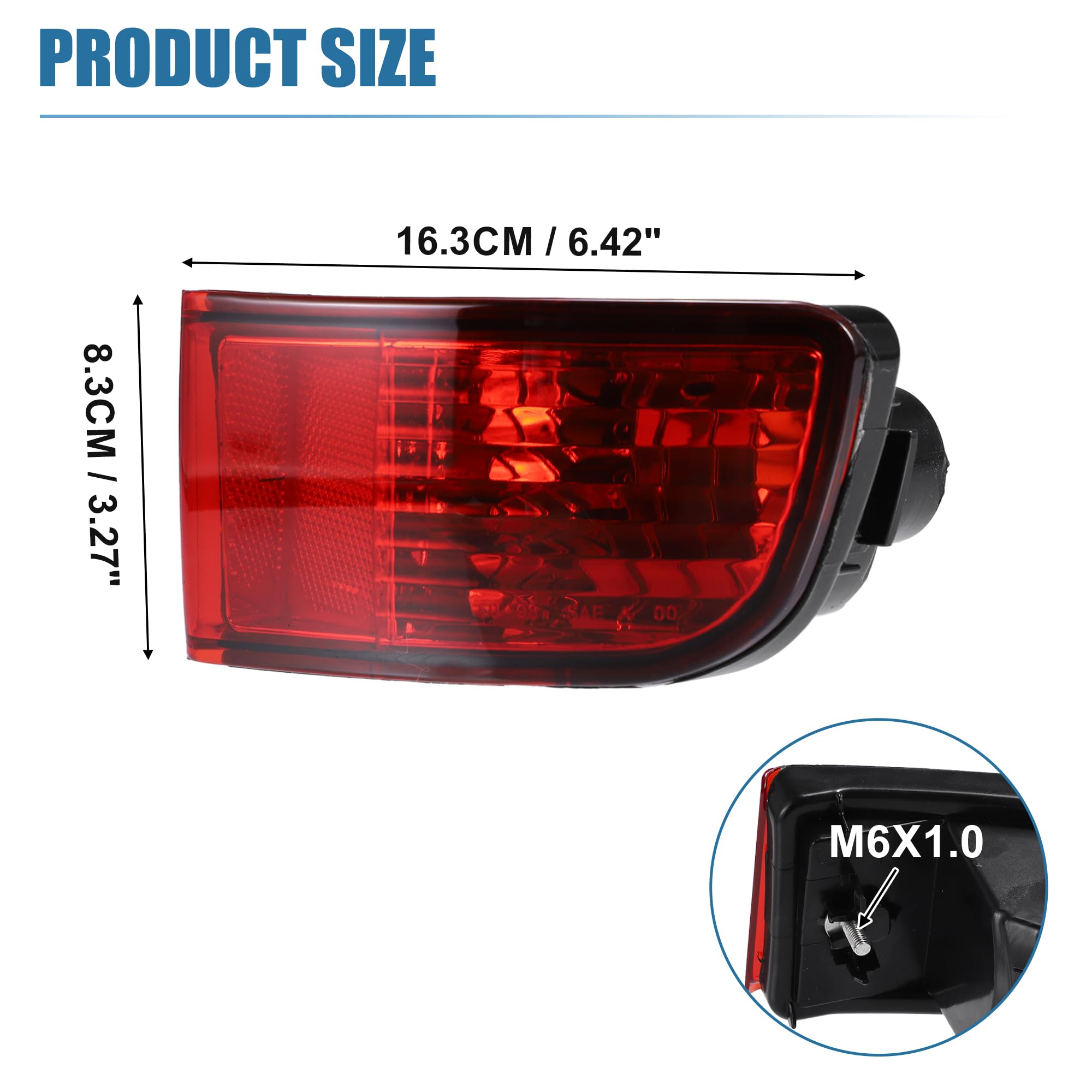 Uxcell Rear Right Side Bumper Reflector Light Lamp For Toyota 4Runner 2003-2005 Red