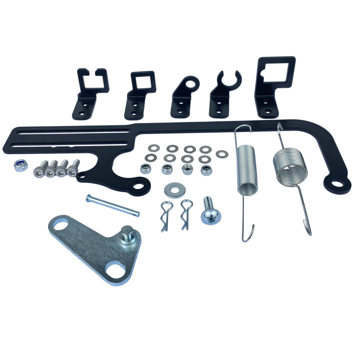 YzusGomumu 304147 EZ EFI Car Cable Mounting Kit Carburetor Throttle Cable Mount Bracket Steel Black Adjustable for Automatic Tra