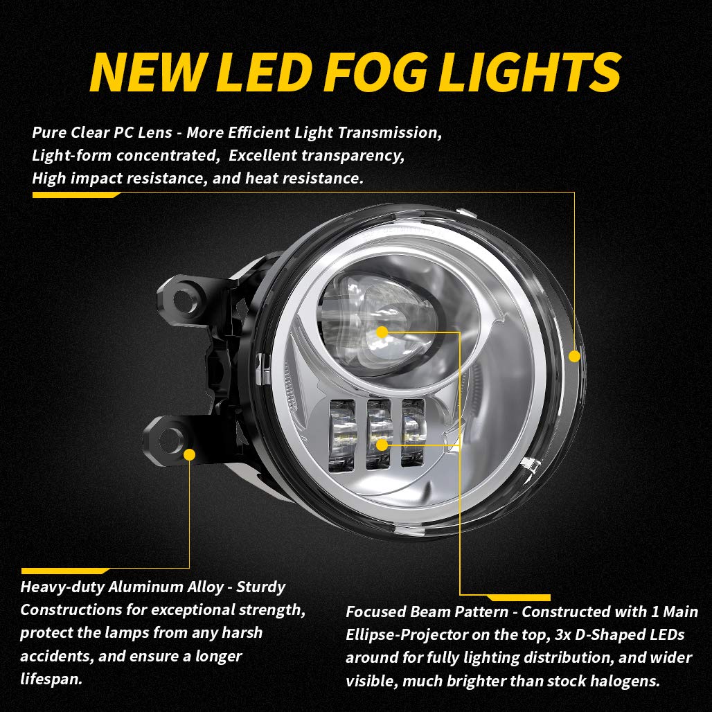 Z-Offroad New Led Fog Lights For 2016-2022 Tacoma 2009-2013 Camry Corolla 2014-2022 4Runner 2014-2019 Tundra Truck Driving Lamps