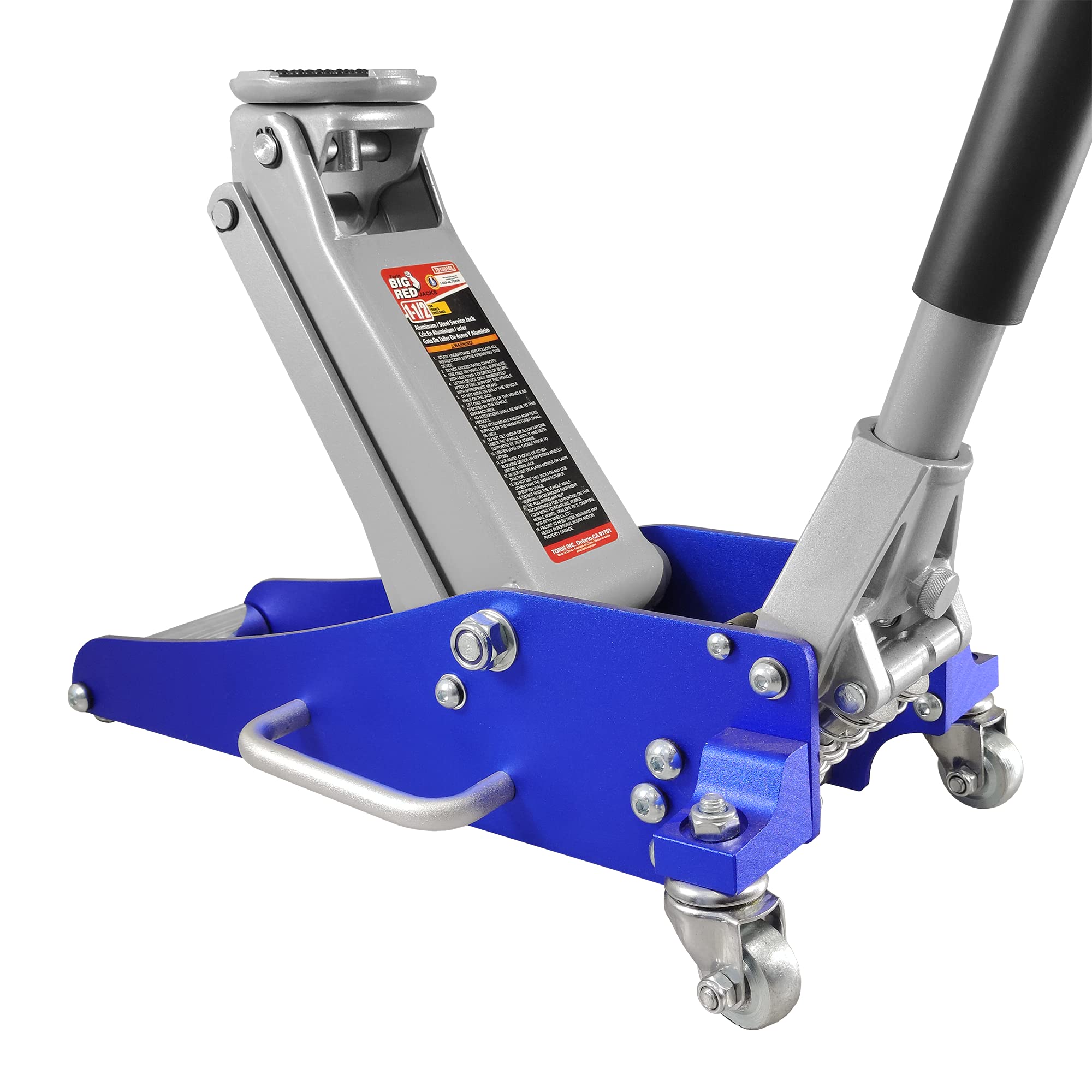 BIG RED T815016L Torin Hydraulic Low Profile Aluminum and Steel Racing Floor Jack with Dual Piston Quick Lift Pump, 1.5 Ton (3,0