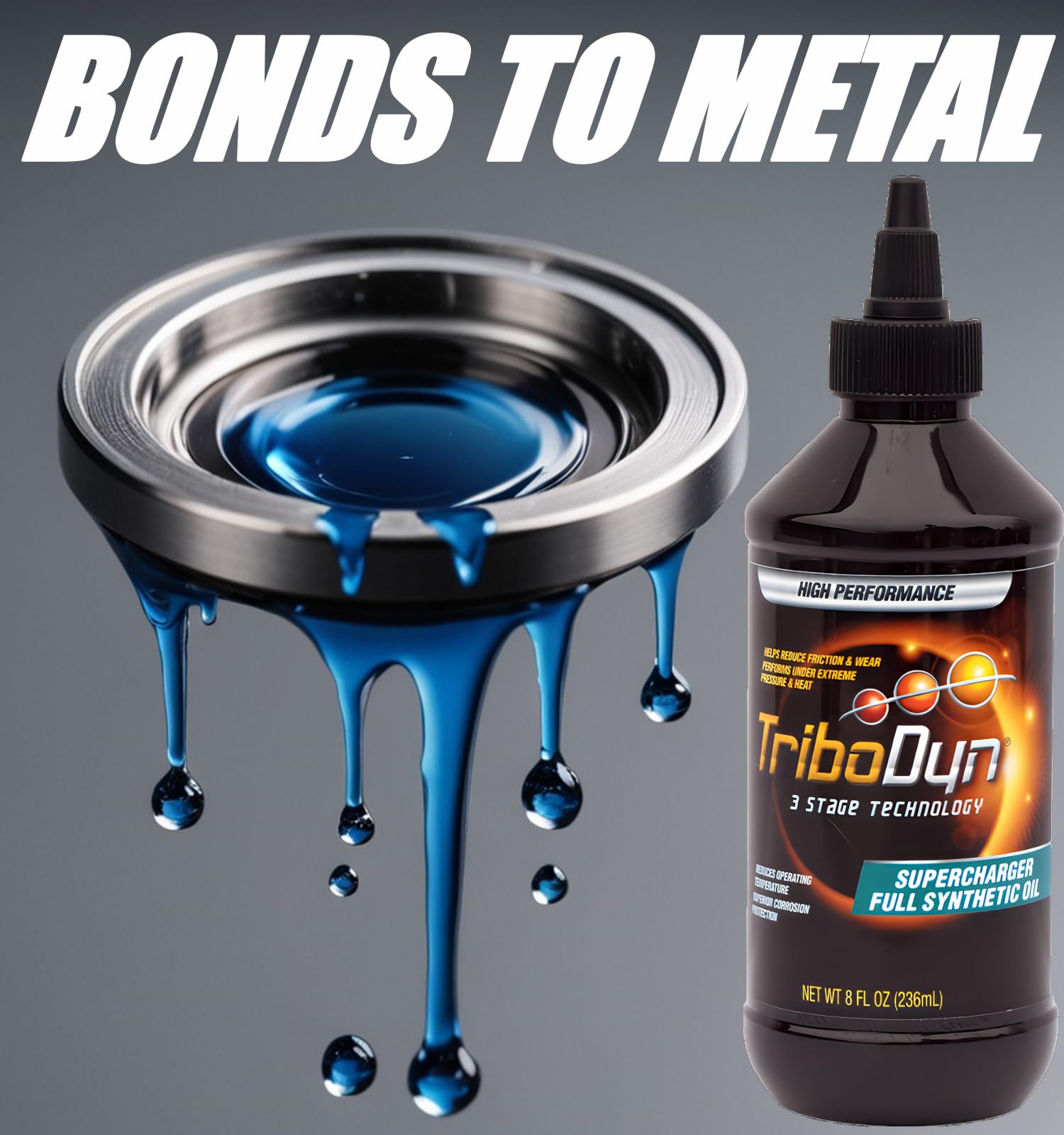 TriboDyn 50W Full Synthetic Ceramic Supercharger Oil - 8 OZ Bottle