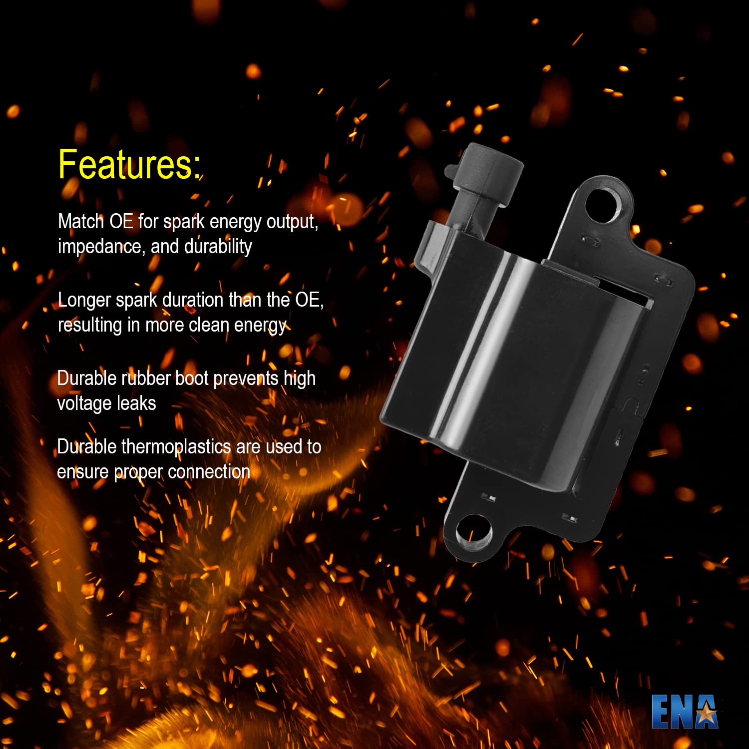 Ena Set Of 8 Square Ignition Coil 8 Platinum Spark Plug And Red Wire Set Compatible With Chevrolet Chevy Gmc Hummer Avalanche Savana 1500 2500 3500 Sierra H2 4.8L 5.3L 6.0L For Uf271 748Ee 41962