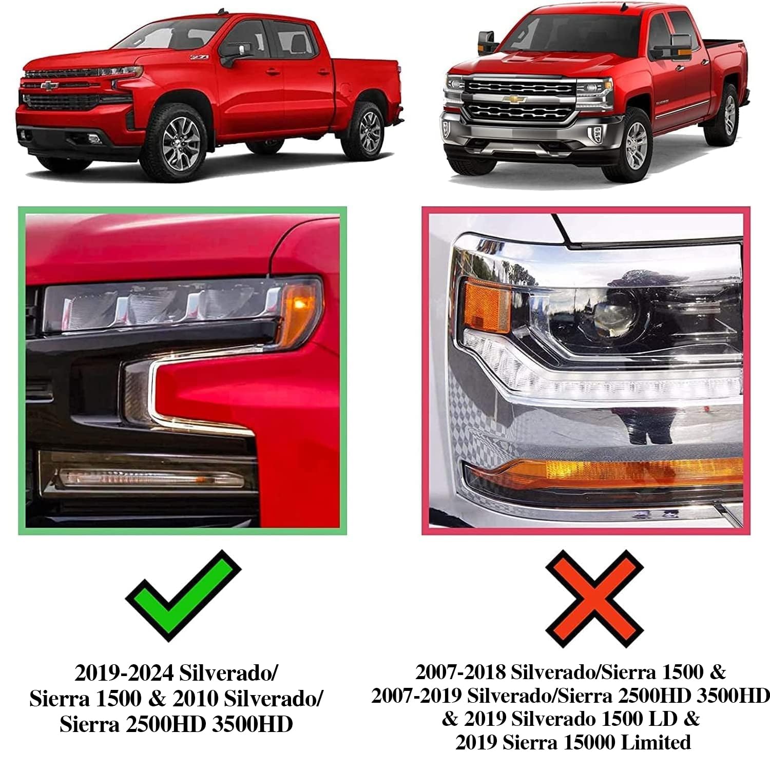Comnova 6.5 Inches Side Steps Running Boards Compatible With 2019-2024 Chevy Silverado/Sierra 1500 Crew Cab & 2020-2024 Siverado/Sierra 2500Hd 3500Hd Crew Cab. Rock Sliders Truck Side Steps Step Bars.