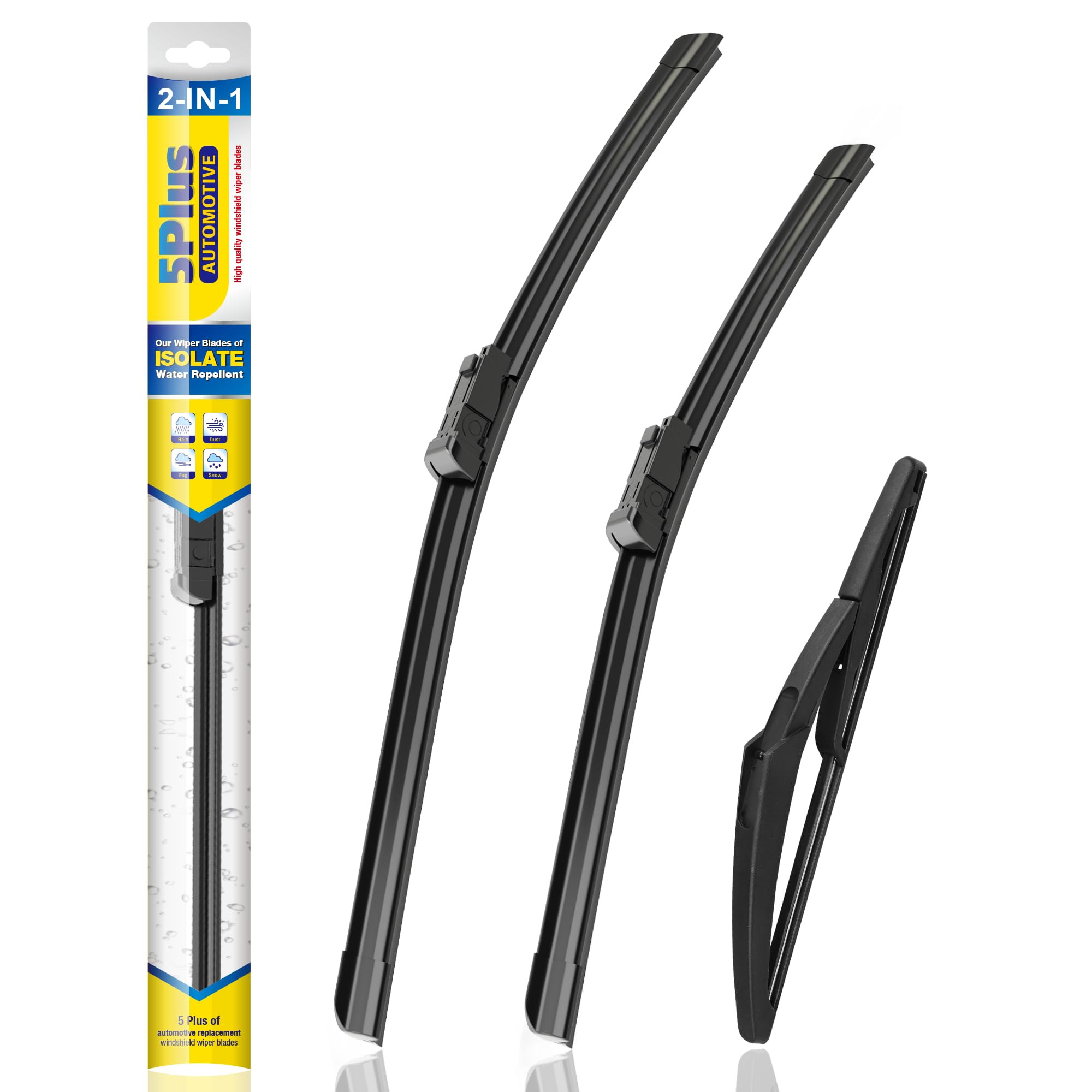 5 Plus Windshield Wiper Blades Replacement For 2023-2015 Jeep Renegade Windshield Wipers (Pack Of 3), Automotive Replacement Win