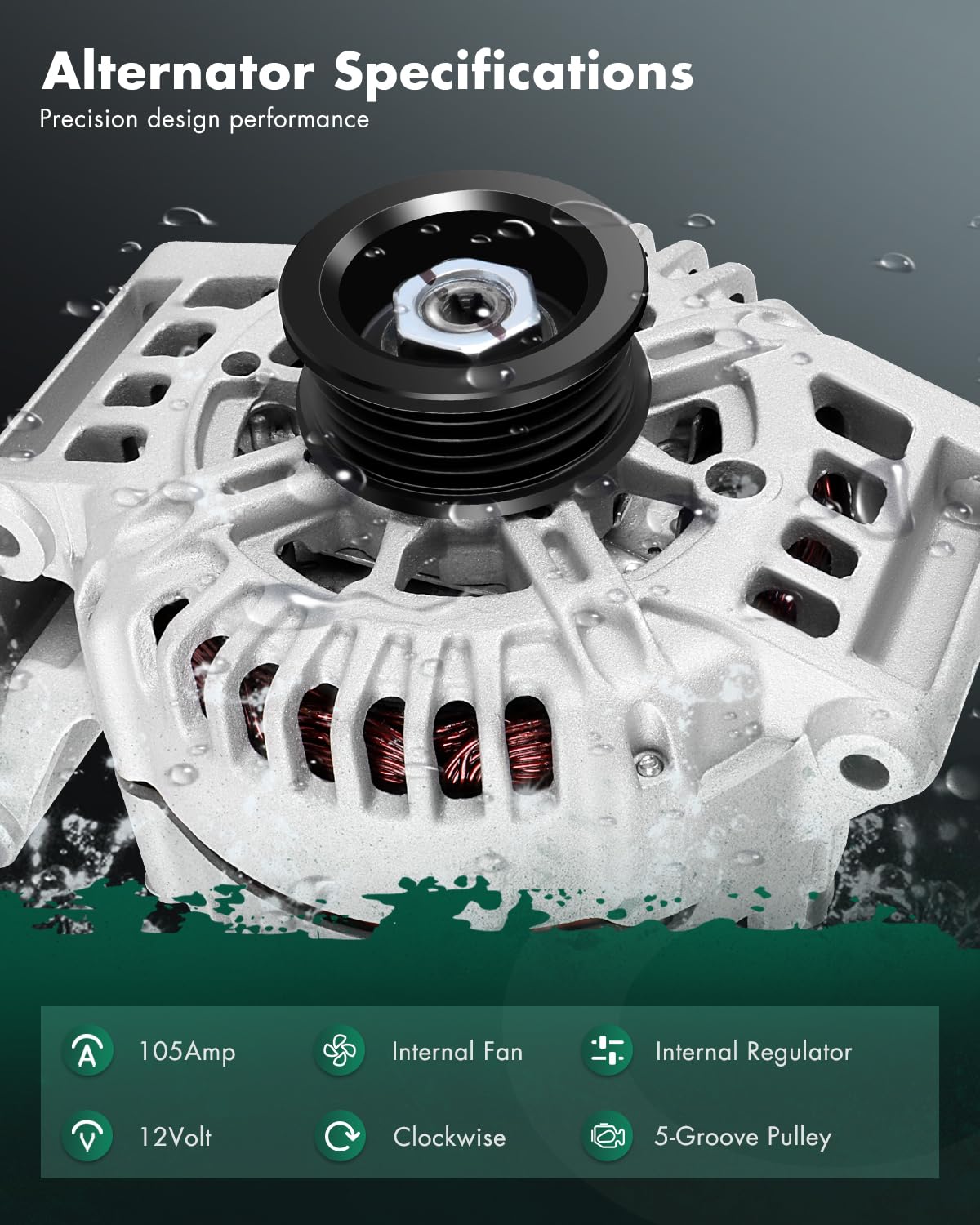 SCITOO Alternator Fits for Chevy for Chevrolet for Cavalier for Pontiac Sunfire 2.2L 2.2 2002-2005 for Saturn Ion Vue 2002-2007