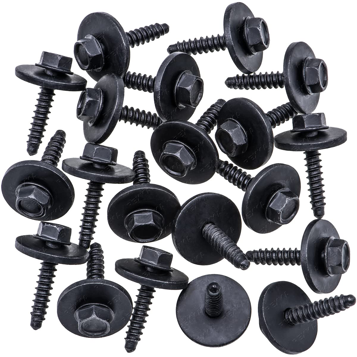 Rexka 20 Pcs Fender Liner Bumper Cover Splash Shield Bolt Screw For Gm 11570498 Ford W716345-S450B Chevy Camaro Cruze Equinox Si