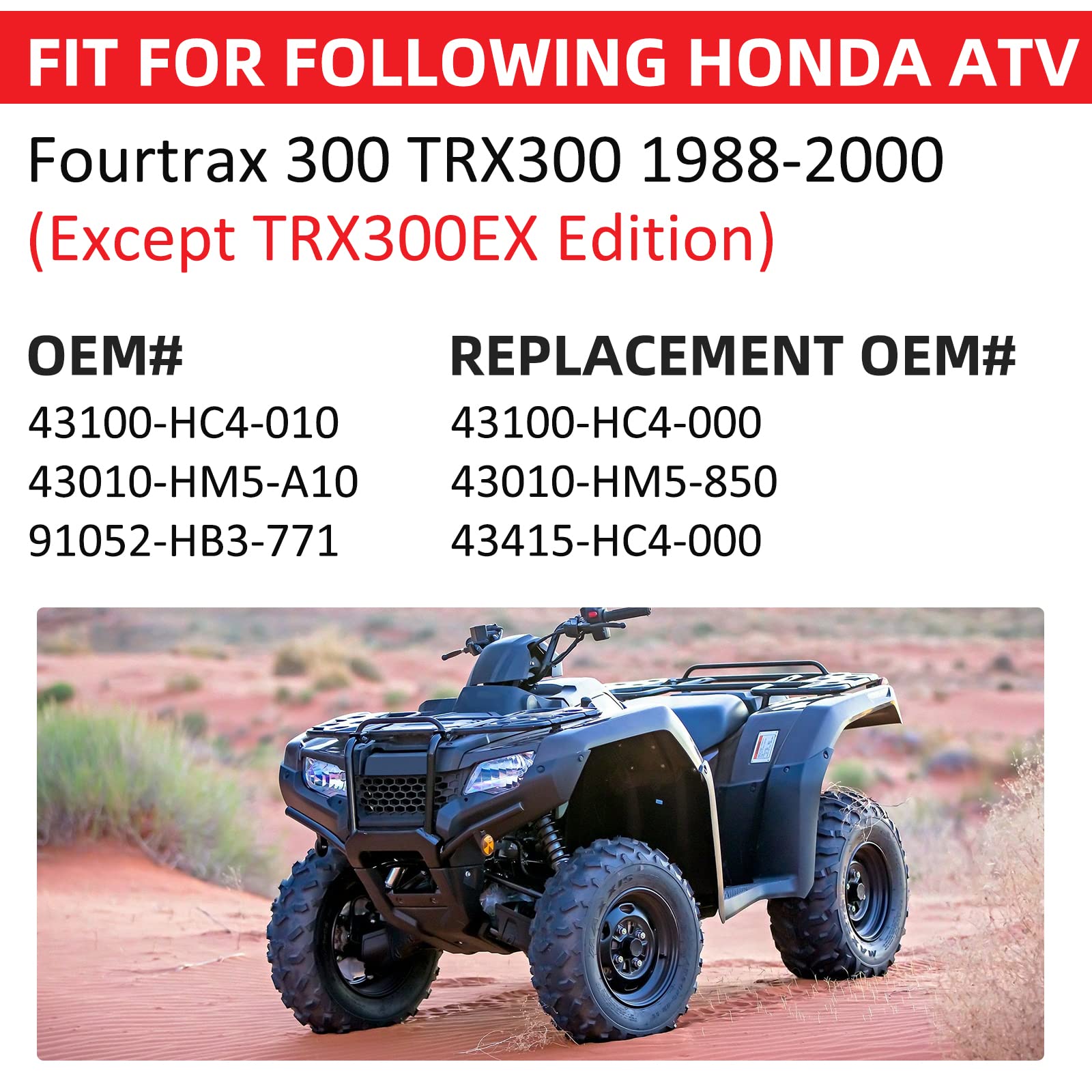 Rear Brake Backing Plate With Bearing Seals Spring Kit For Honda Fourtrax 300 Trx300 Trx300Fw 2X4/4X4 1988-2000