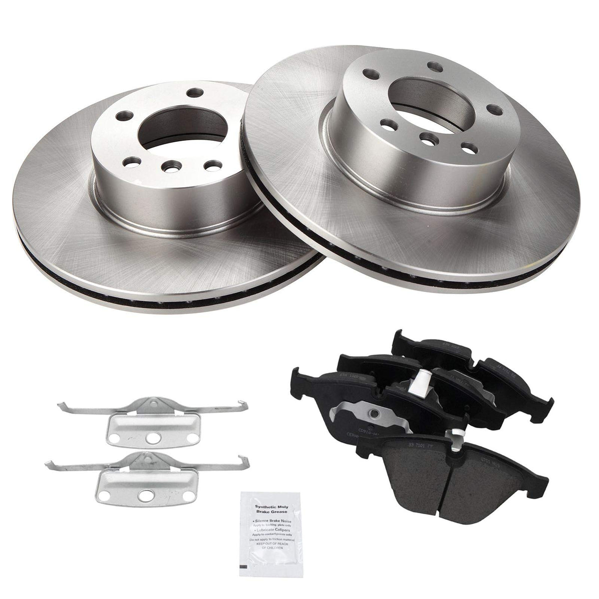 Trq Front Brake Pad & Rotor Kit Brake Pads Brake Rotor Ceramic Compatible With 2007-2013 Bmw 328I 2009-2013 328I Xdrive 2007-200