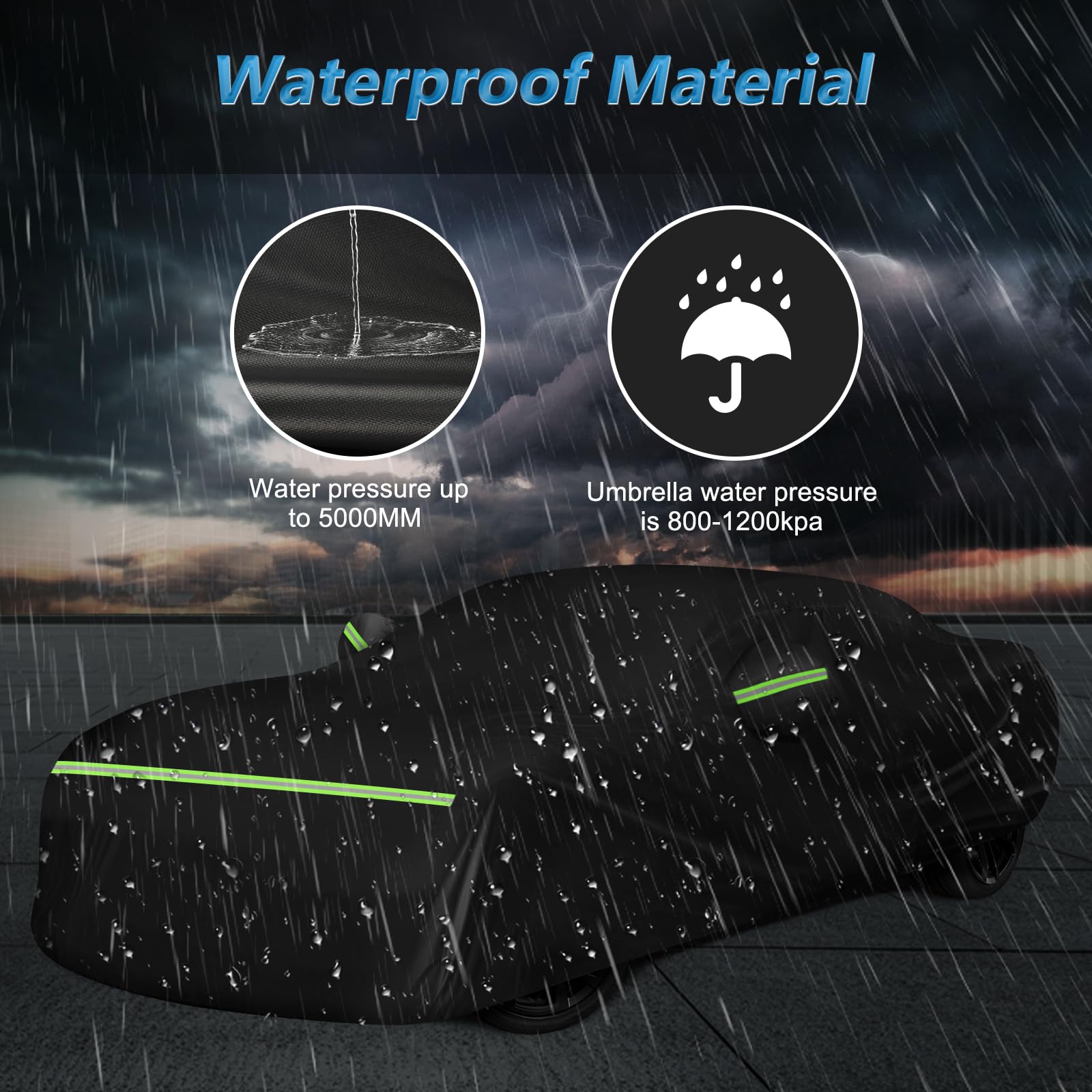 for Camaro Full Car Cover 2010-2025 All Weather, Outdoor Car Covers with Zipper and Soft Cotton Lining, Windproof Heavy Duty Wat