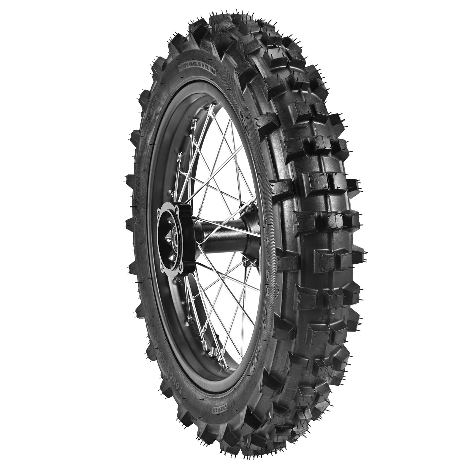 Trkimal 90/100-14 Rear Wheel Tire and Rim Inner Tube with 15mm Bearing Assembly For Dirt Pit Bike (90/100-14(15mm bearing))