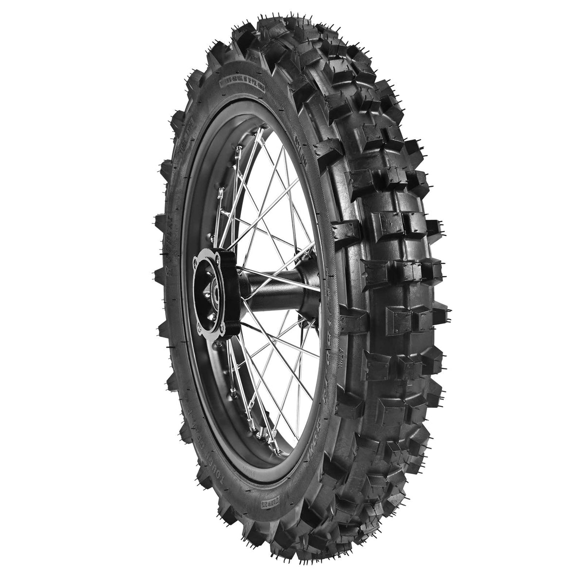 Trkimal 90/100-14 Rear Wheel Tire and Rim Inner Tube with 15mm Bearing Assembly For Dirt Pit Bike (90/100-14(15mm bearing))