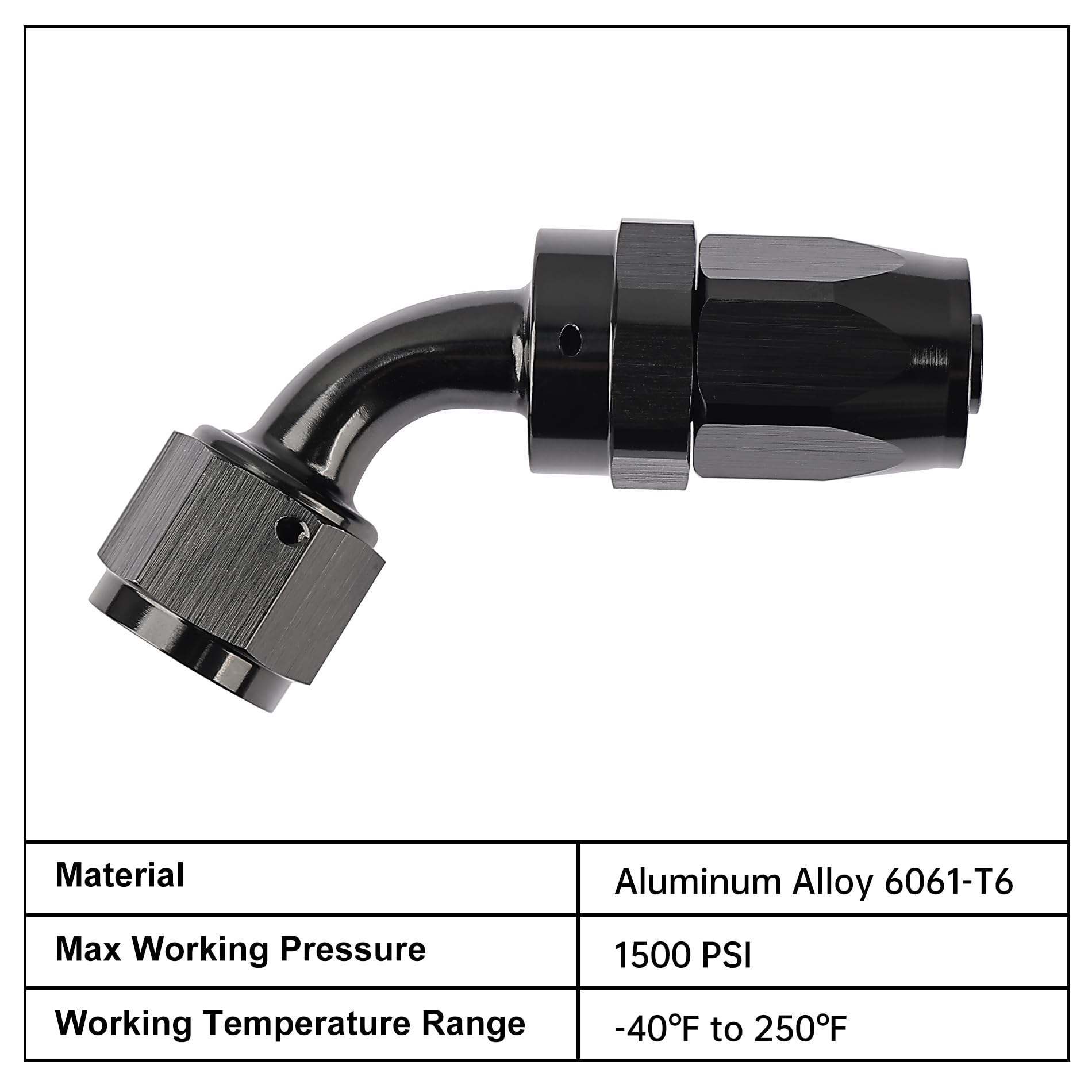 Evil Energy 10An Hose End Fitting 60 Degree Swivel For Cpe Braided Fuel Hose Black