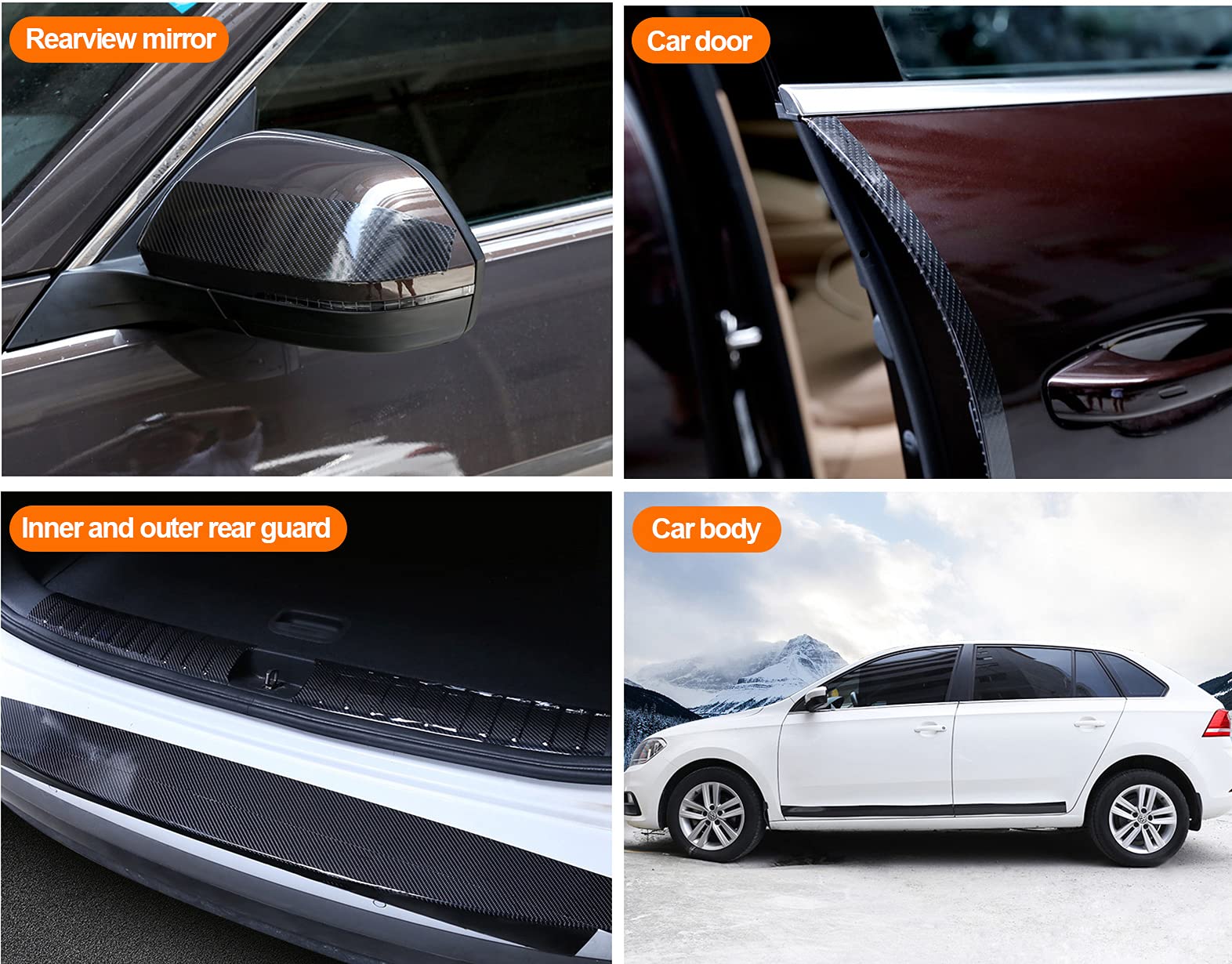 Lzlrun Free Tool Kit 5D High Gloss Carbon Fiber Vinyl Tap For Black Out Chrome Delete Window Trim Door Trim (2Inches X 30Feet)