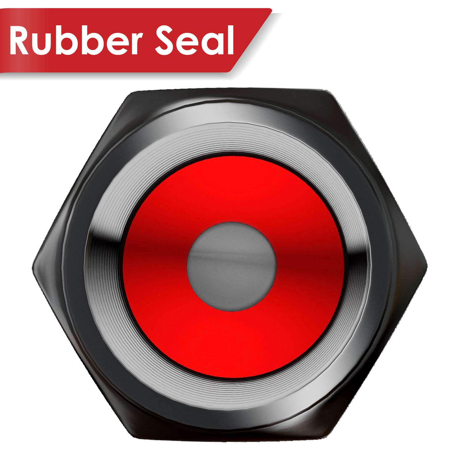 Tire Valve Caps (12 Pack) Heavy-Duty Stem Covers | Dust Proof, with O Rubber Seal | Hexagon Design | Outdoor, All-Weather, Leak-