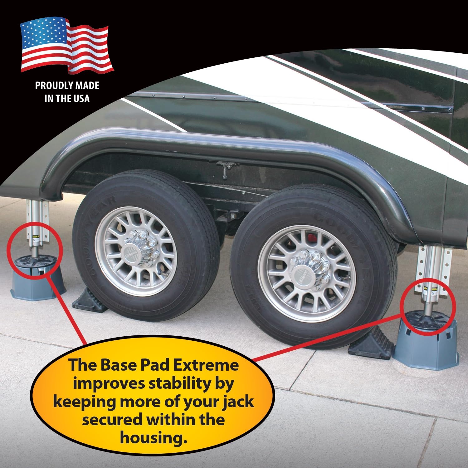 Stromberg Carlson Base Pad Extreme - 7 Block, 6000 Lb Max Capacity - Camper Accessories For Travel Trailers, Rv Accessories, Jack Stands, Trailer Jack, Trailer Jack Block, Rv Jack Pads (1 Pack)